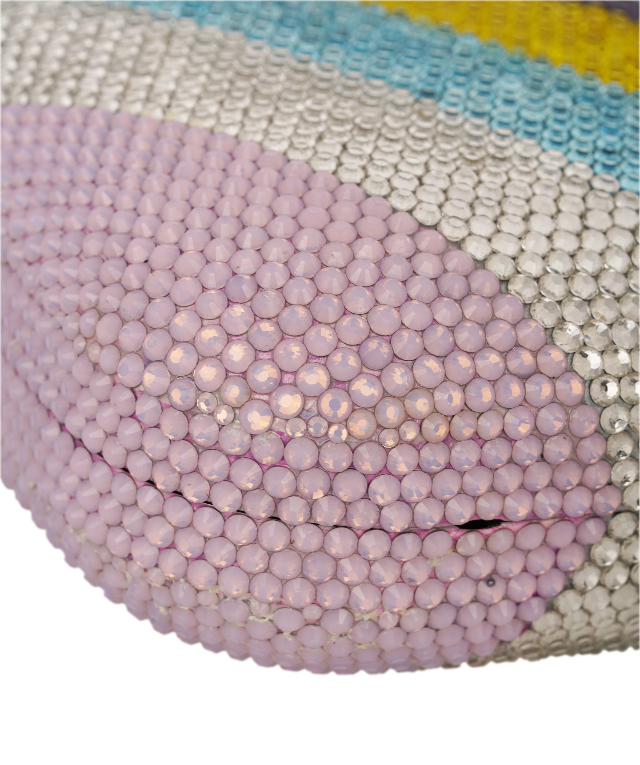 Ruya Customisable RÜYA Large Curve bag with multicolour stripe crystal finish and silver personalised lettering AKC0734