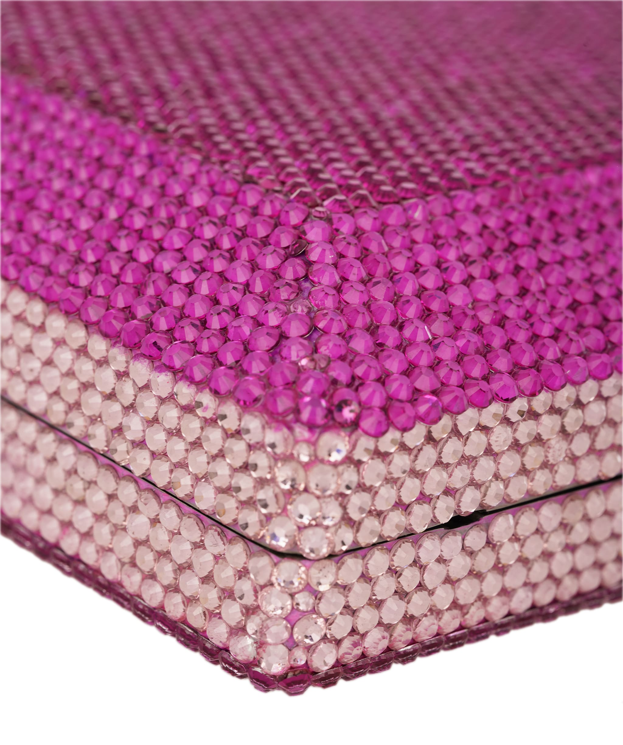 Ruya Customisable RÜYA Large Jewel bag with a magenta crystal finish and light pink border detail AKC0733
