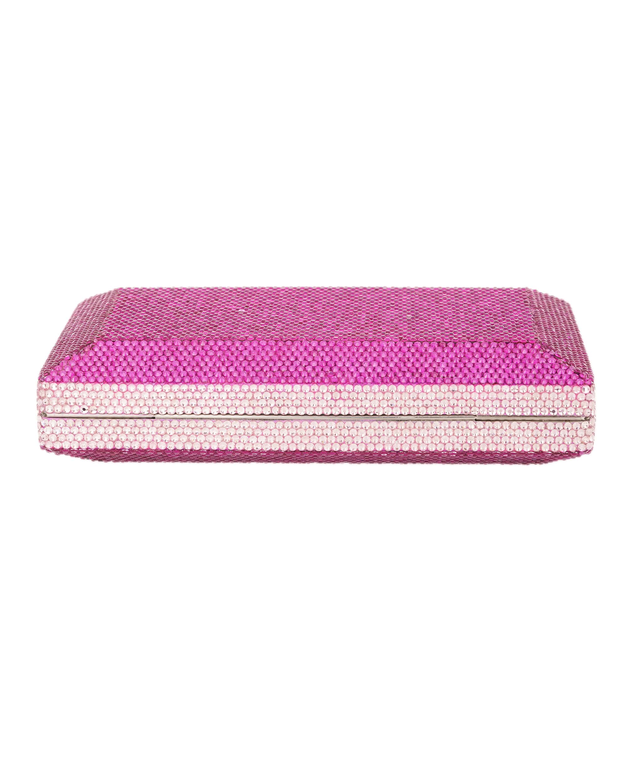 Ruya Customisable RÜYA Large Jewel bag with a magenta crystal finish and light pink border detail AKC0733