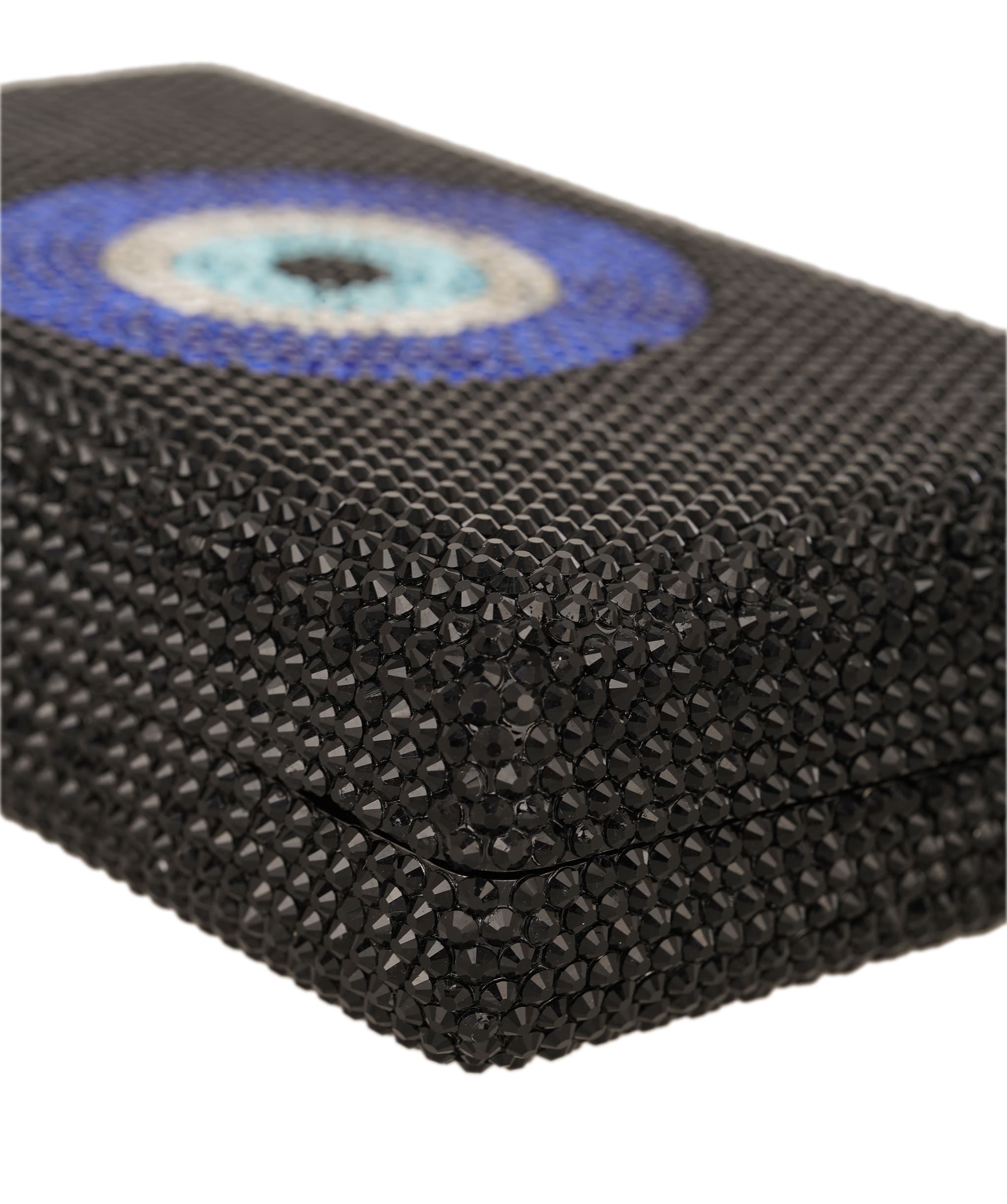 Ruya Customisable RÜYA Small Box bag with a black crystal finish and evil eye motif design AKC0735