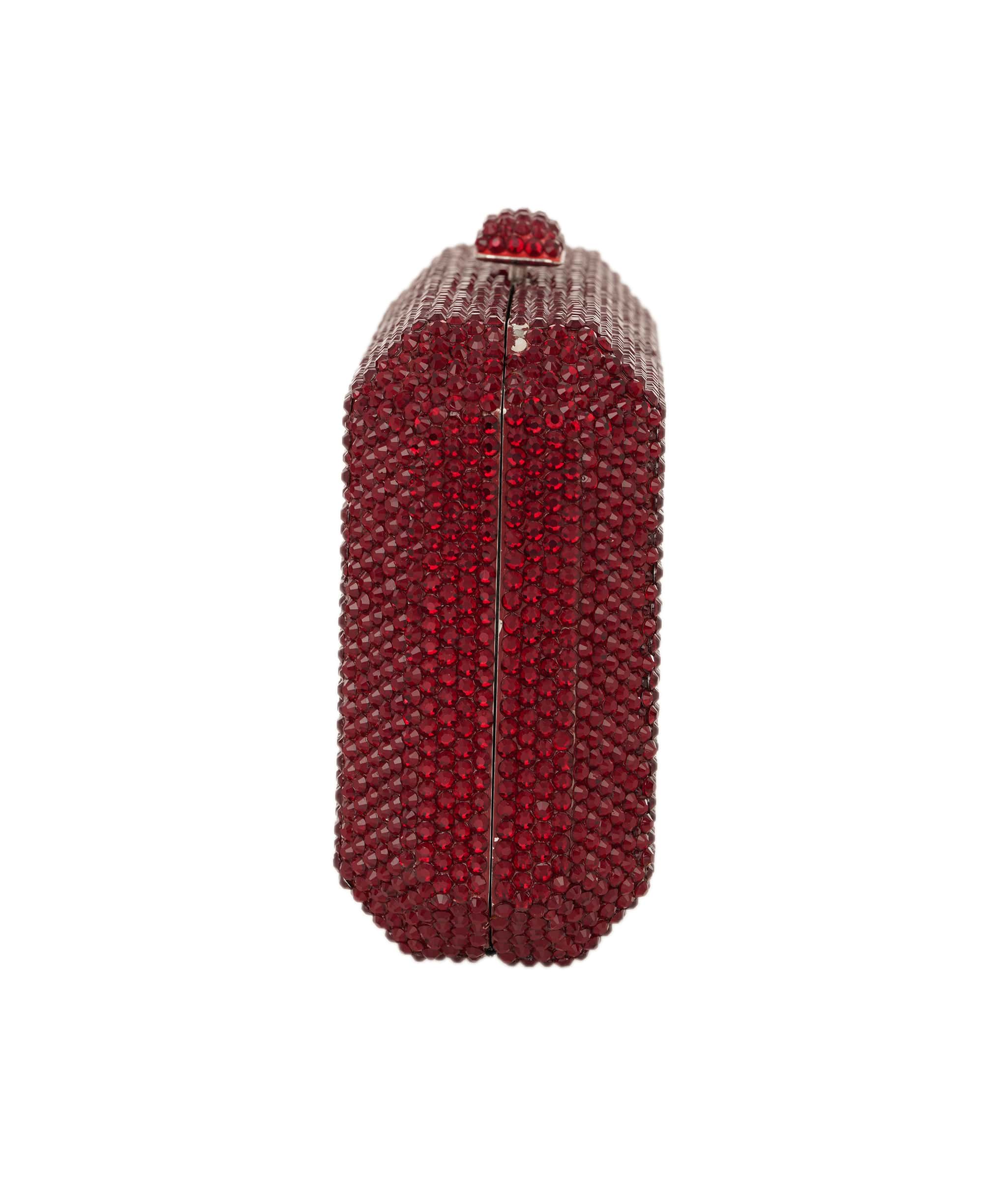 Ruya Customisable RÜYA Small Jewel bag with a red crystal finish and silver personalised lettering AKC0727