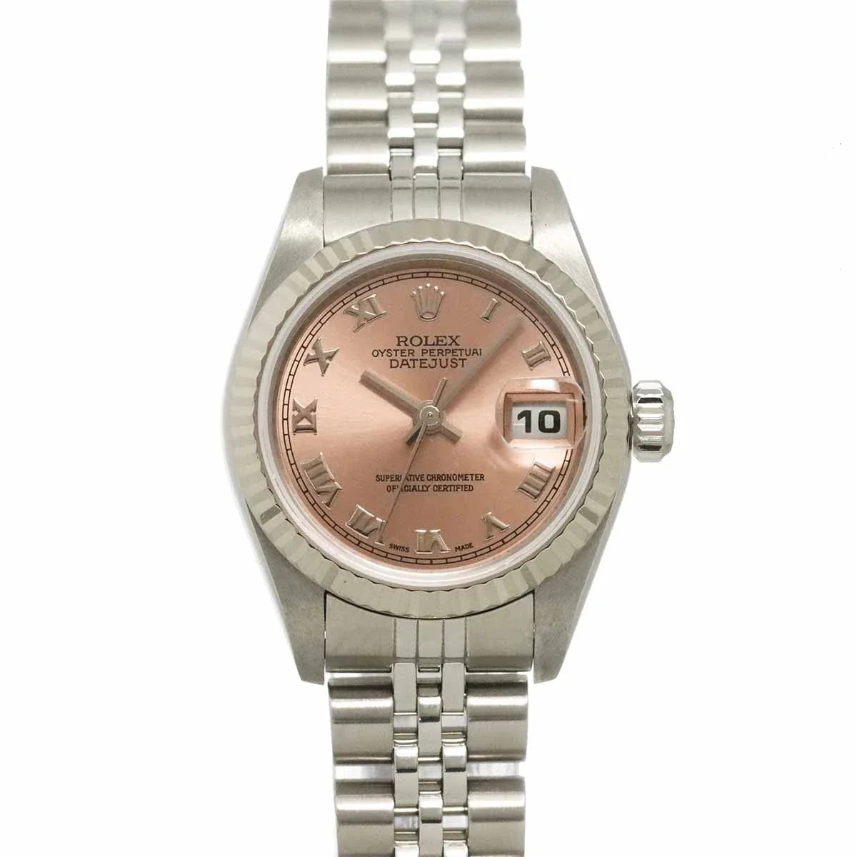 ROLEX Datejust 79174 Serial F 750 WG Pink Dial Ladies Watch 90334698