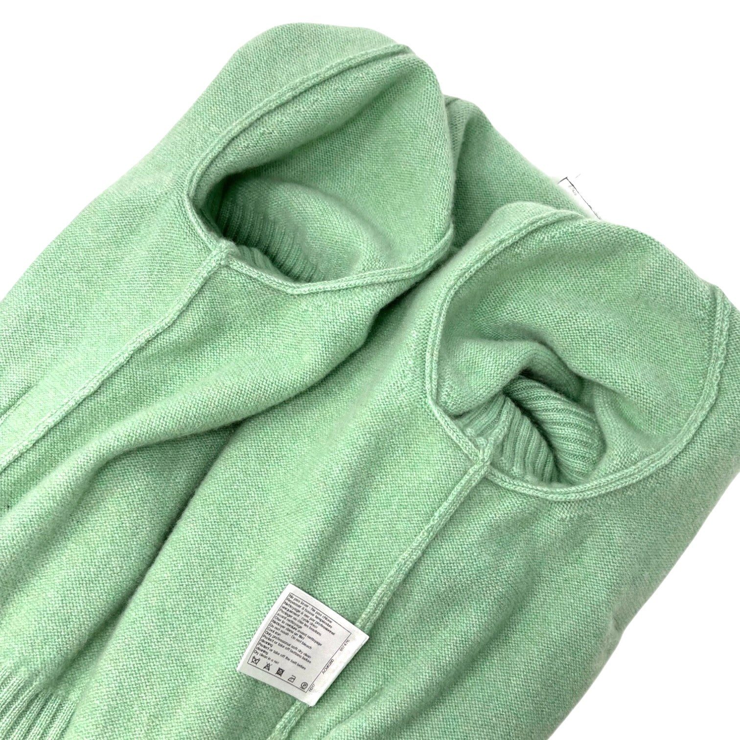 CHANEL Vintage P52425 CC Turnlock Logo Knit Cardigan Dress #38 Cashmere Green