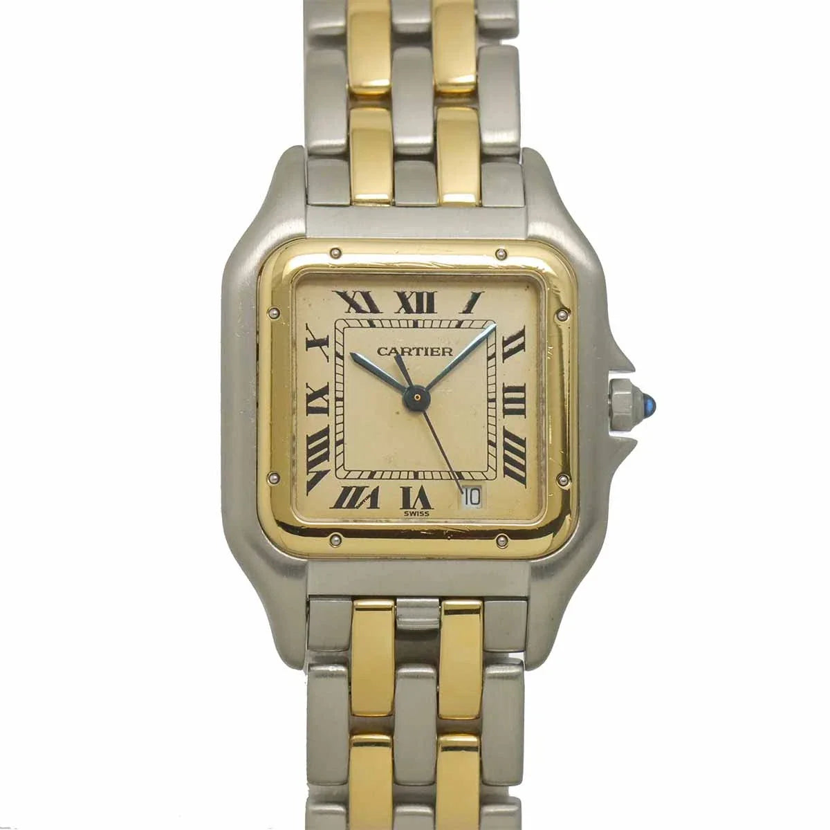 Cartier Panthere MM 2Row 83083242 YG Quartz Date Cream Dial Boys Watch 90318547