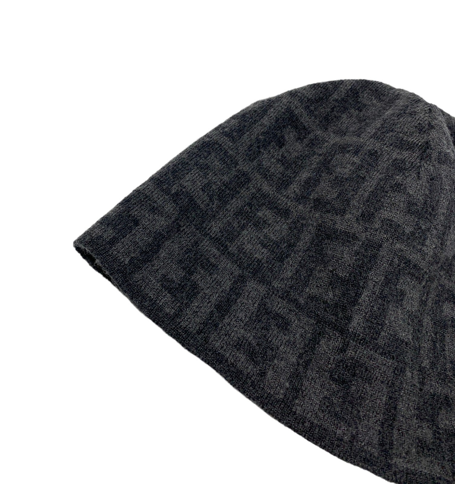 FENDI Vintage Zucca Monogram Knit Beanie #42 Hat Fashion Accessory Wool RankAB+
