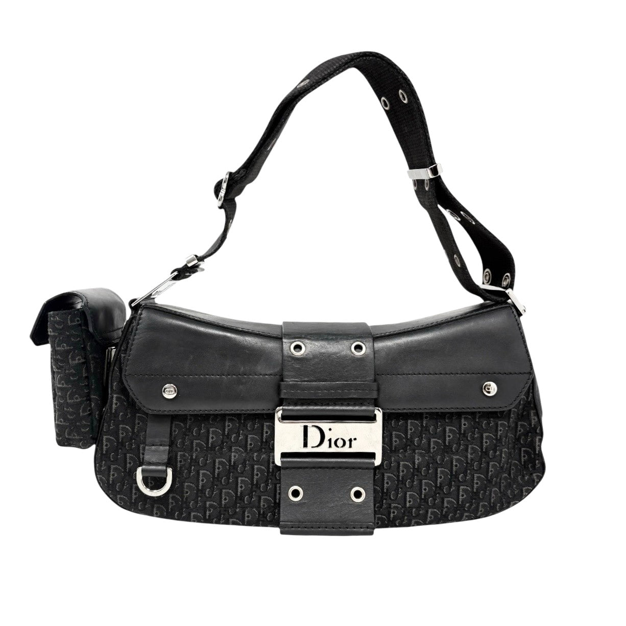 Christian Dior Vintage 2002 Trotter Street Chic Columbus Shoulder Bag Black