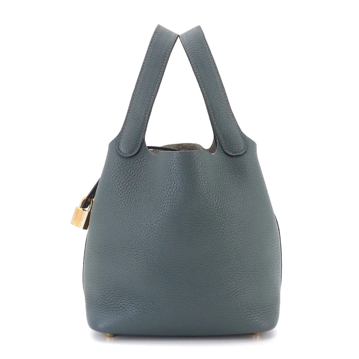 HERMES Picotin Lock PM Hand Bag Taurillon Clemence Blue orage 90331093