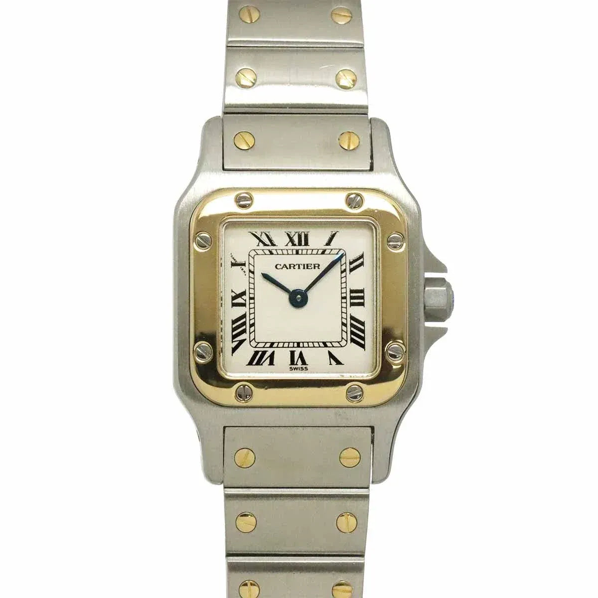 LUXURY PROMISE Cartier Santos Galbee W20012C4 750 YG Cream Dial Ladies Watch 90333230