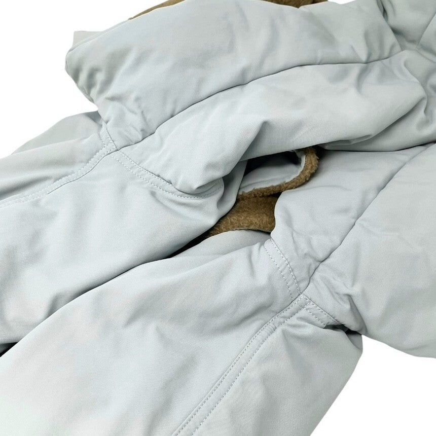 CHANEL Sport Vintage 01A CC Logo Ski Wear Jacket #36 Blue Brown Cotton Fur Zip