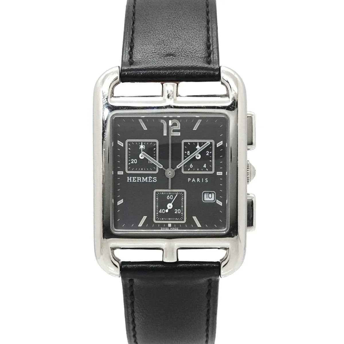 HERMES Cape Cod Chronograph CC1 910 Quartz Gray Dial Mens Watch 90336321