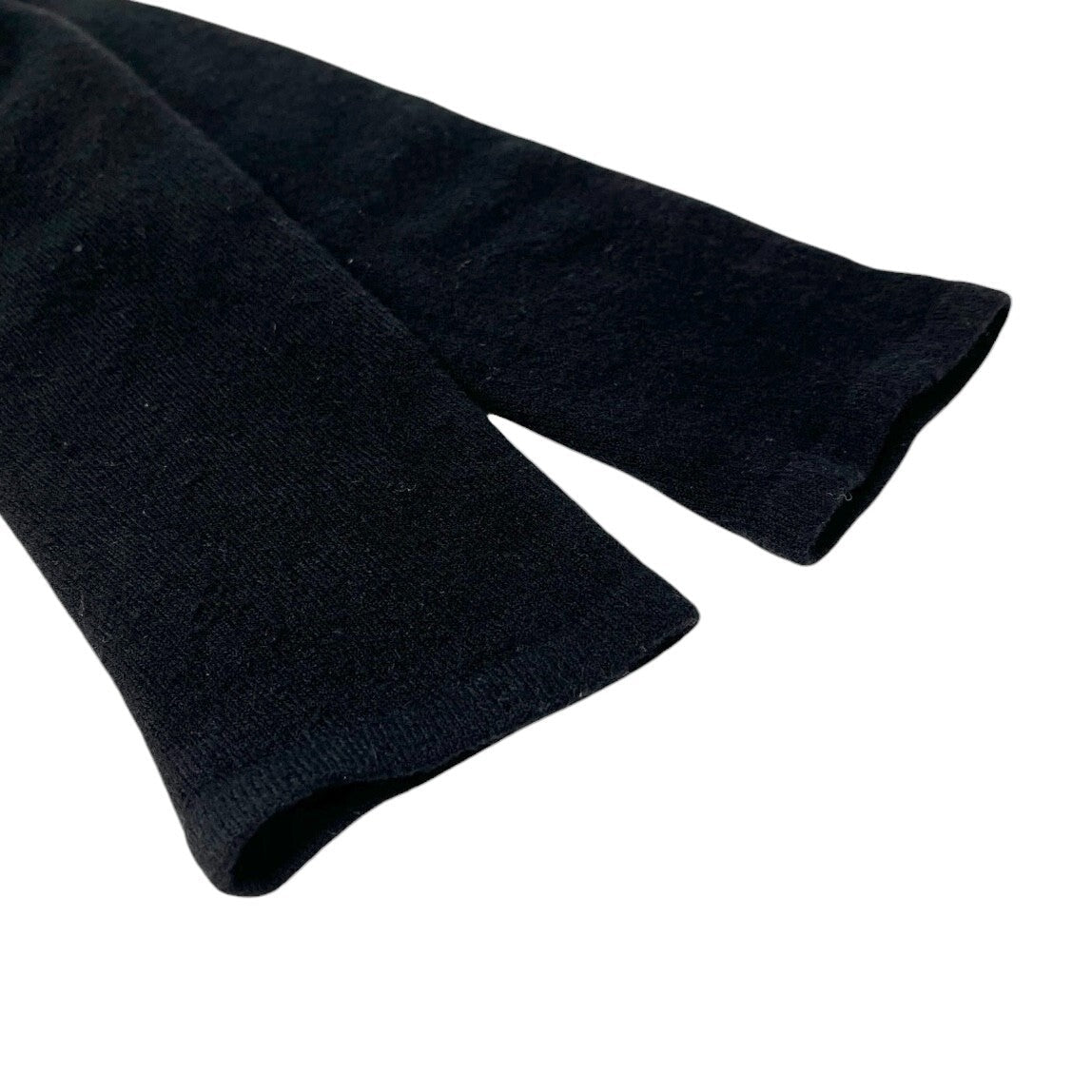 CHANEL Vintage 02A CC Mark Logo Sweater Knit Top #42 Black Cashmere Long Sleeve