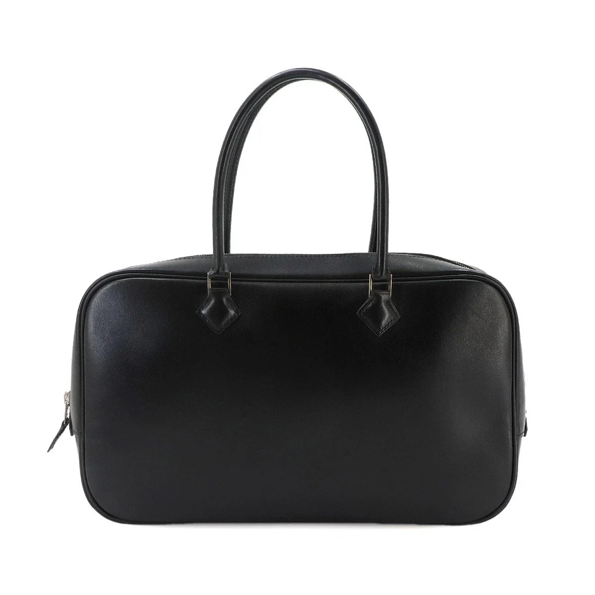 HERMES Plume Elan 28 Hand Bag Box calf Black Purse 90336424