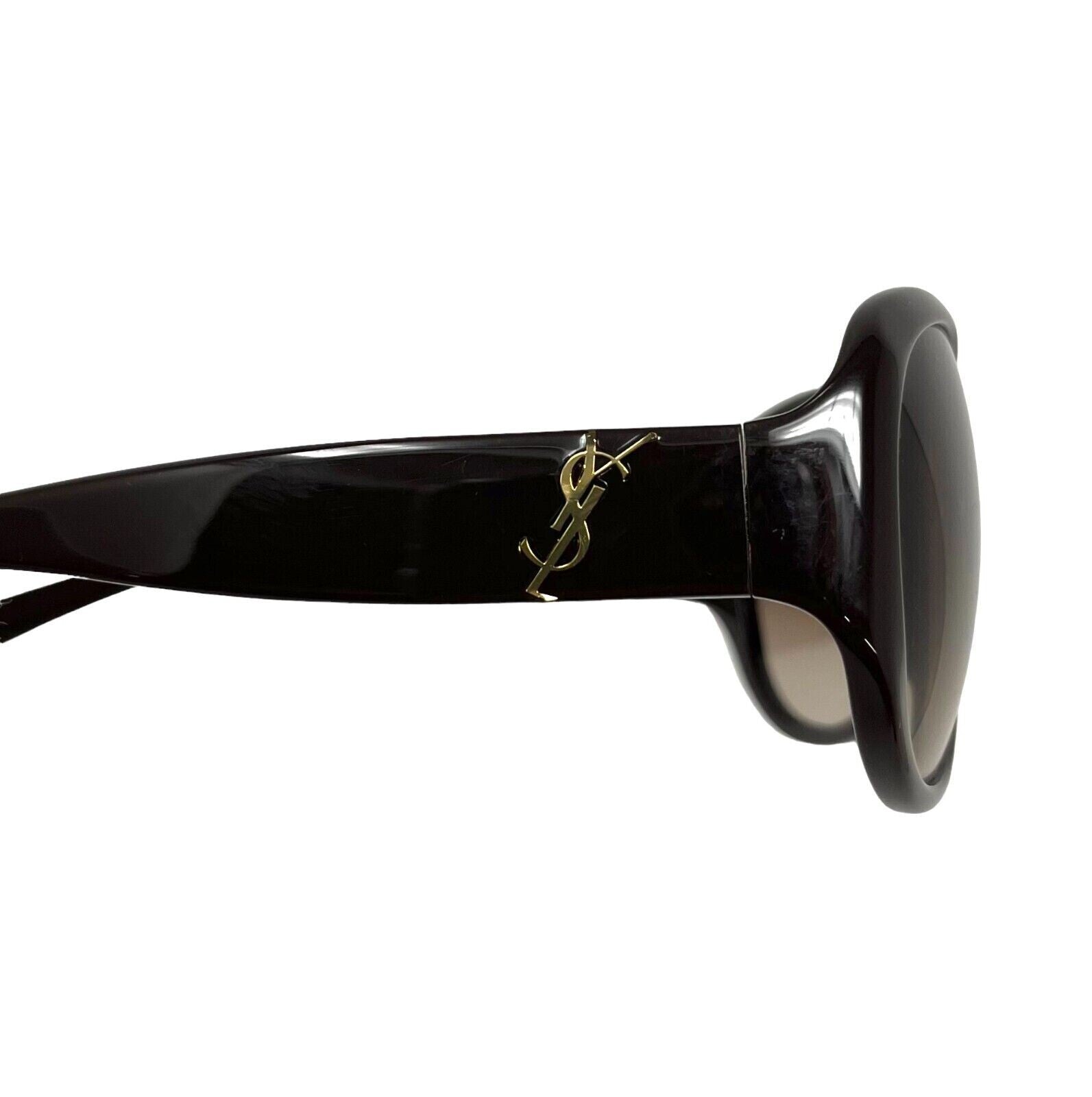 Yves Saint Laurent Vintage YSL Logo Sunglass 60/15/120 Brown Plastic RankAB