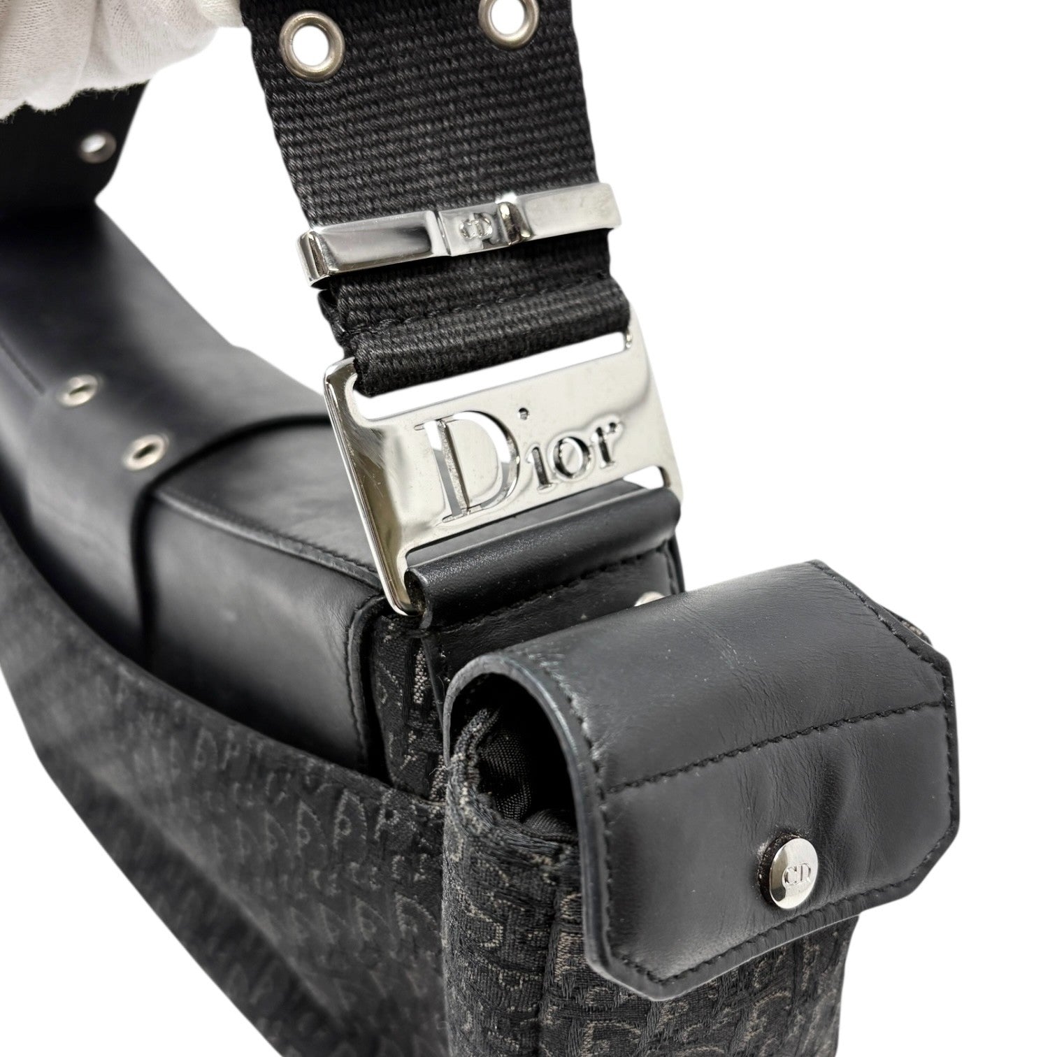 Christian Dior Vintage 2002 Trotter Street Chic Columbus Shoulder Bag Black