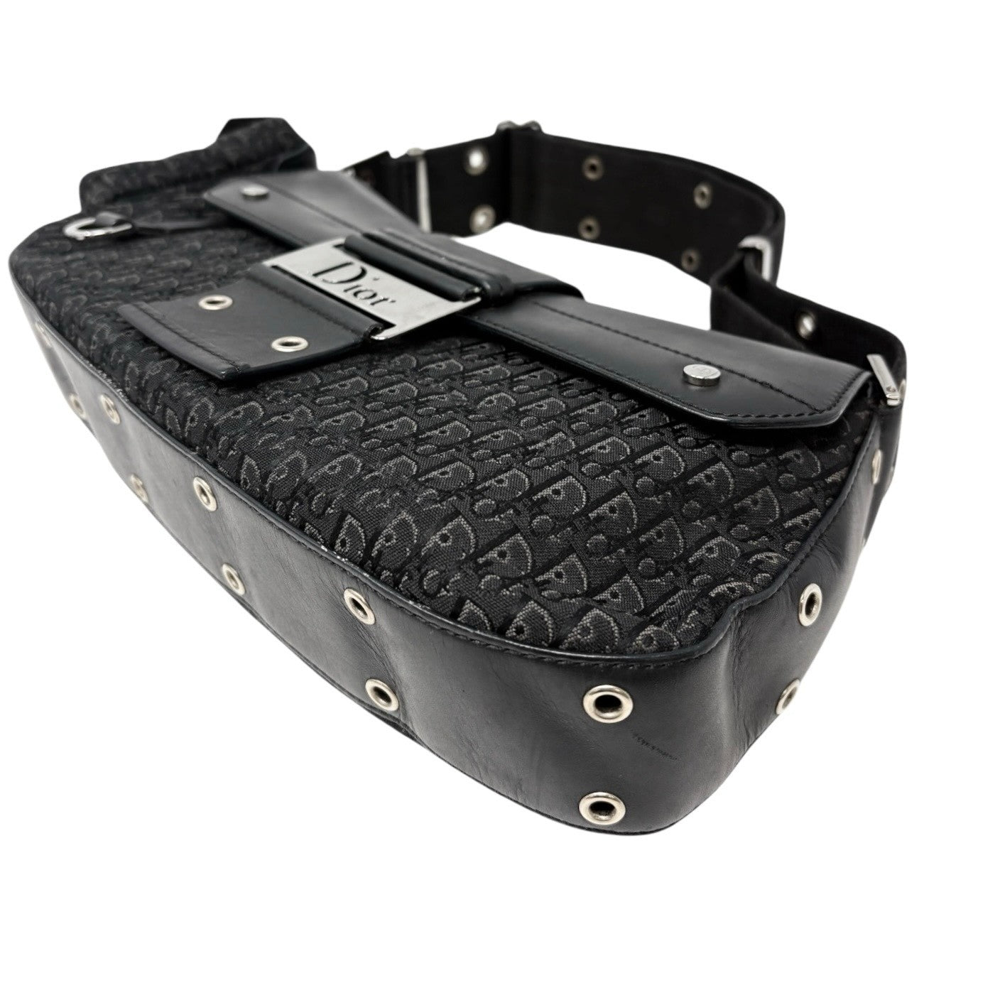 Christian Dior Vintage 2002 Trotter Street Chic Columbus Shoulder Bag Black