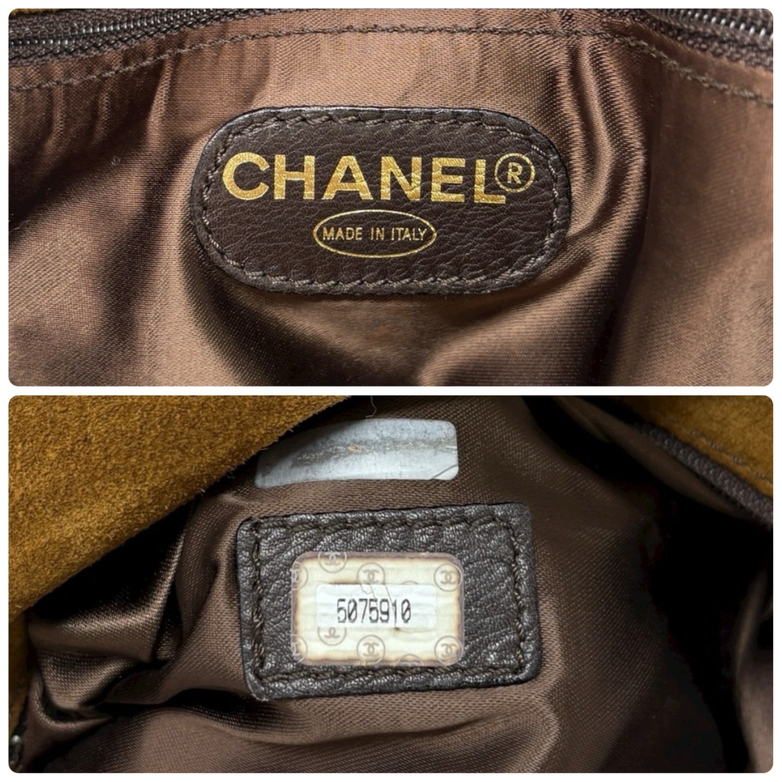 CHANEL Vintage CC Mark Logo Crossbody Shoulder Bag 2way Bag Fringe Brown Suede