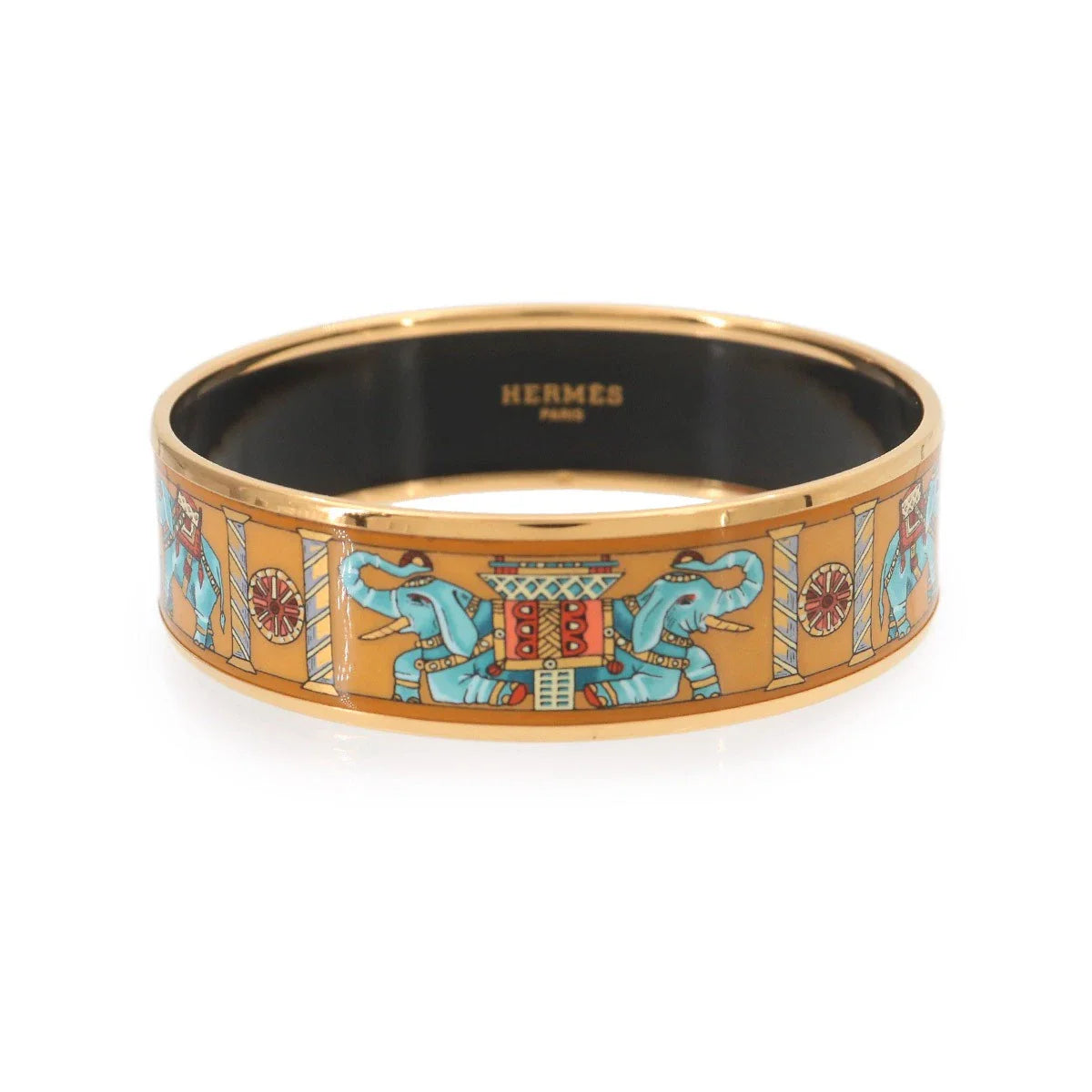 HERMES Email GM Bracelet Bangle Multicolor Gold Elephant Accessory 90326990