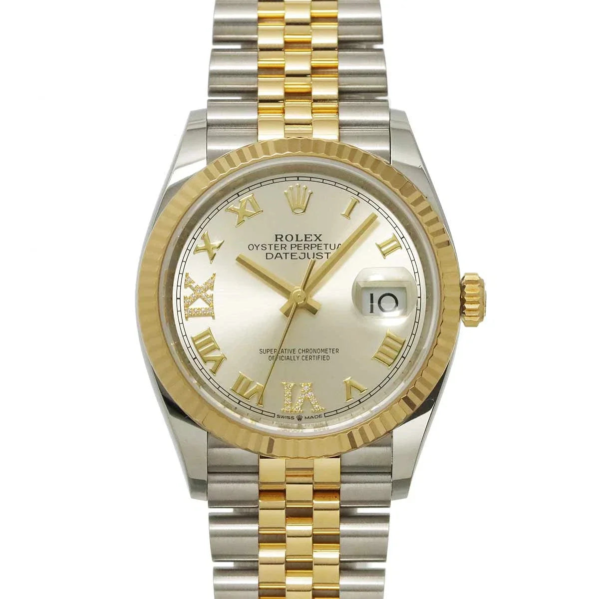 ROLEX Datejust 126233 Serial Random Silver Dial Diamond K18YG Mens 90315912