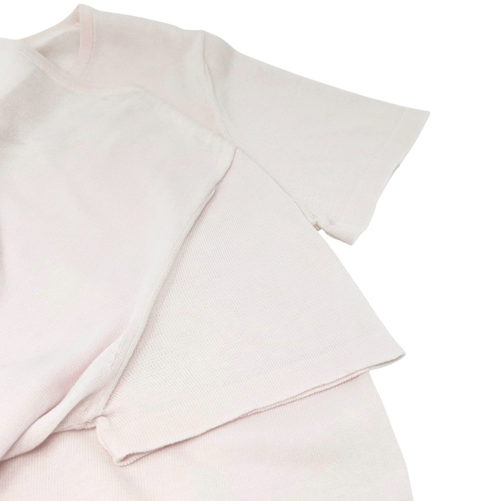 CHANEL Vintage 06P CC Mark Logo Short Sleeve Top #38 T-shirt Pink Cotton Mesh