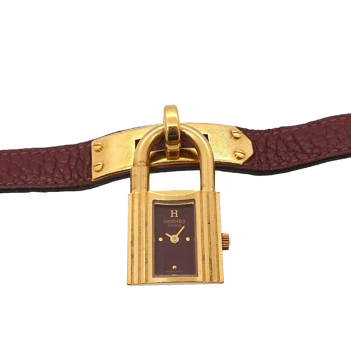 HERMES Kelly Watches Quartz bordeaux Dial Vintage Cadena Ladies 90344000