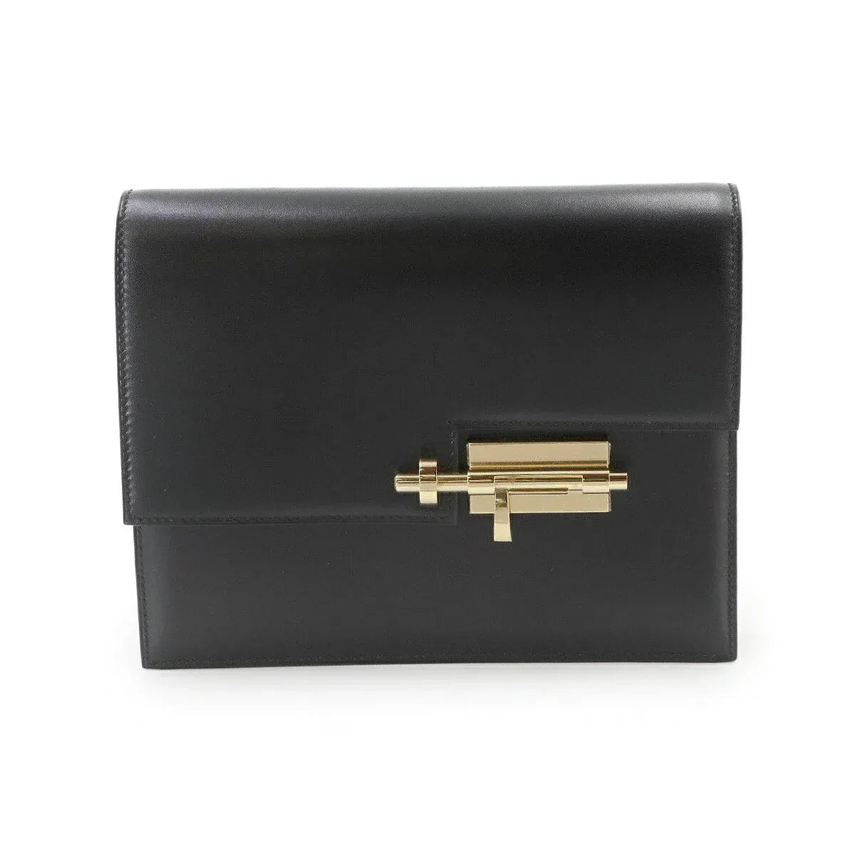 Luxury Promise Japan HERMES Verrou Clutch Bag Box Calf Black Purse 90341324