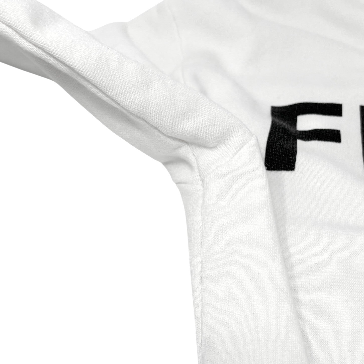 FENDI Vintage Big Logo Sweatshirt Top #40 White Cotton Pullover Long Sleeve