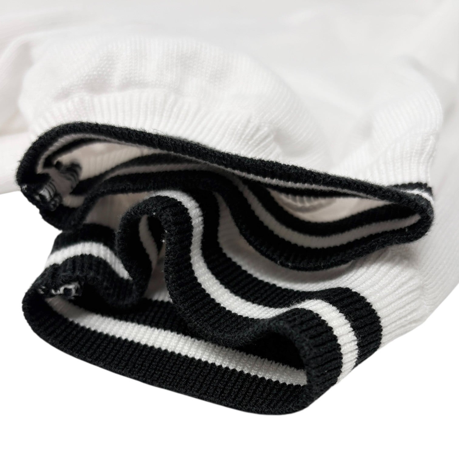 Yves Saint Laurent Vintage YSL Logo Knit T-shirt Top #M White Black Cotton