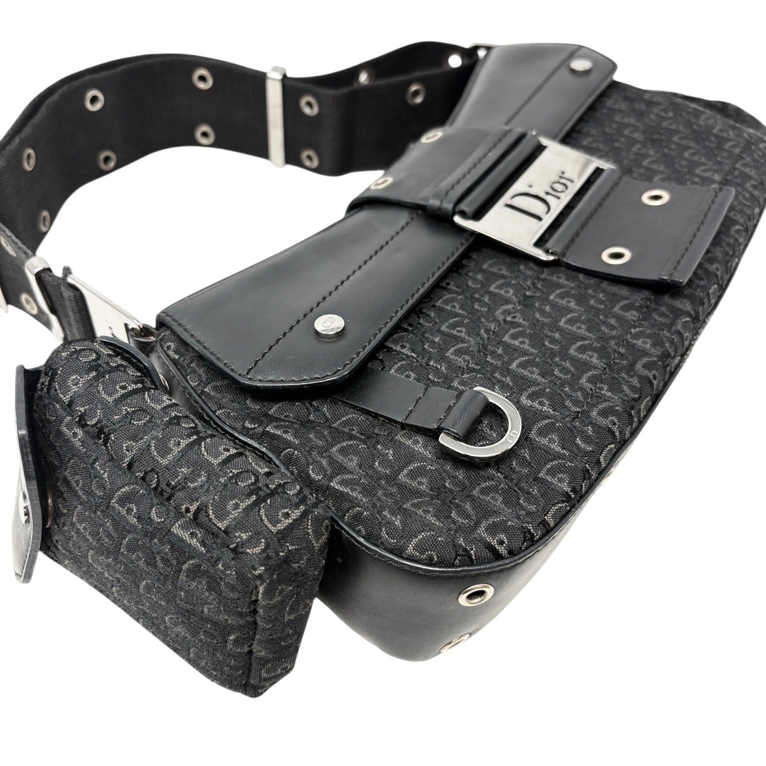 Christian Dior Vintage 2002 Trotter Street Chic Columbus Shoulder Bag Black