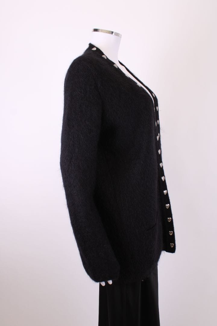 Saint Laurent Saint Laurent Heart Trim Cardigan Black XS