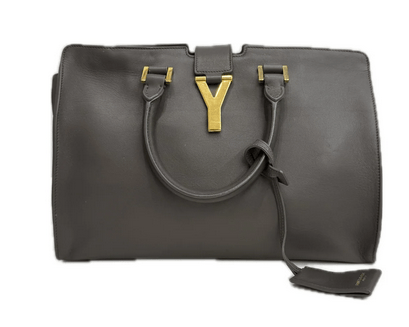 Saint Laurent Saint Laurent Cabas Chyc Calfskin Leather Grey Bag