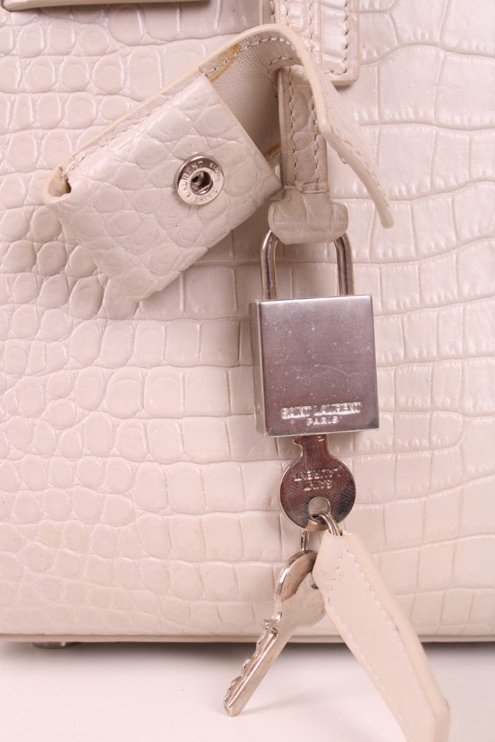 Saint Laurent White Saint Laurent Nano Sac de Jour