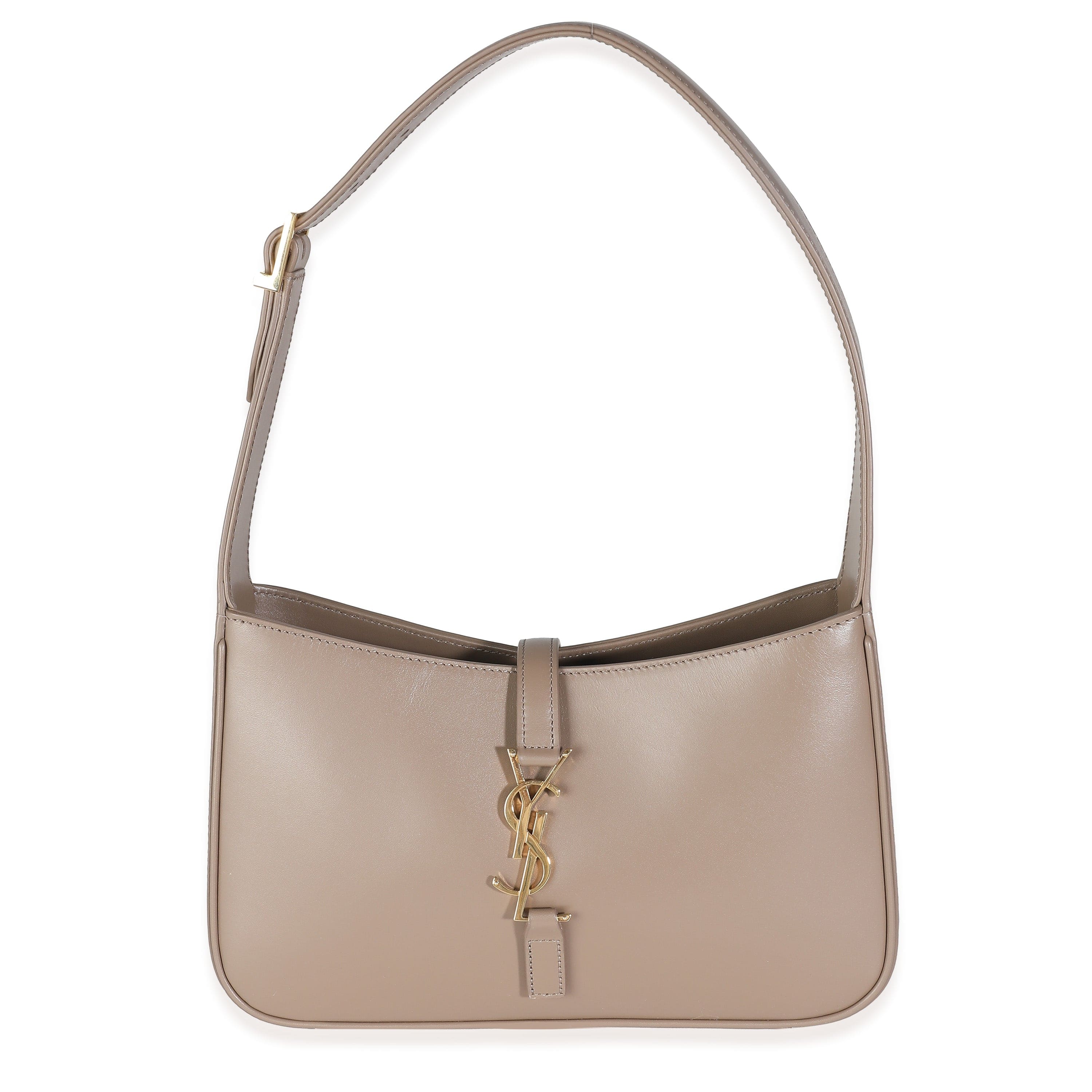 Saint Laurent YSL Taupe Smooth Calfskin Le 5 A 7 Hobo