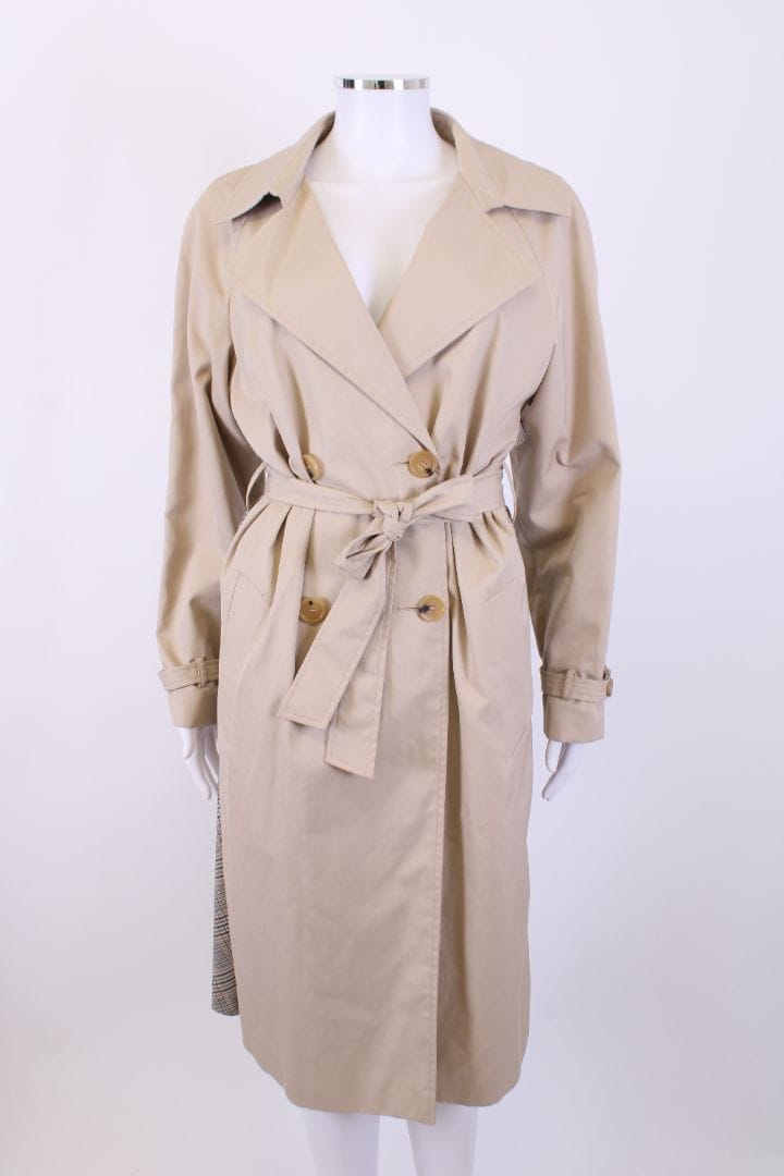 Sandro Sandro L/S Check Back Trench Coat Beige 12