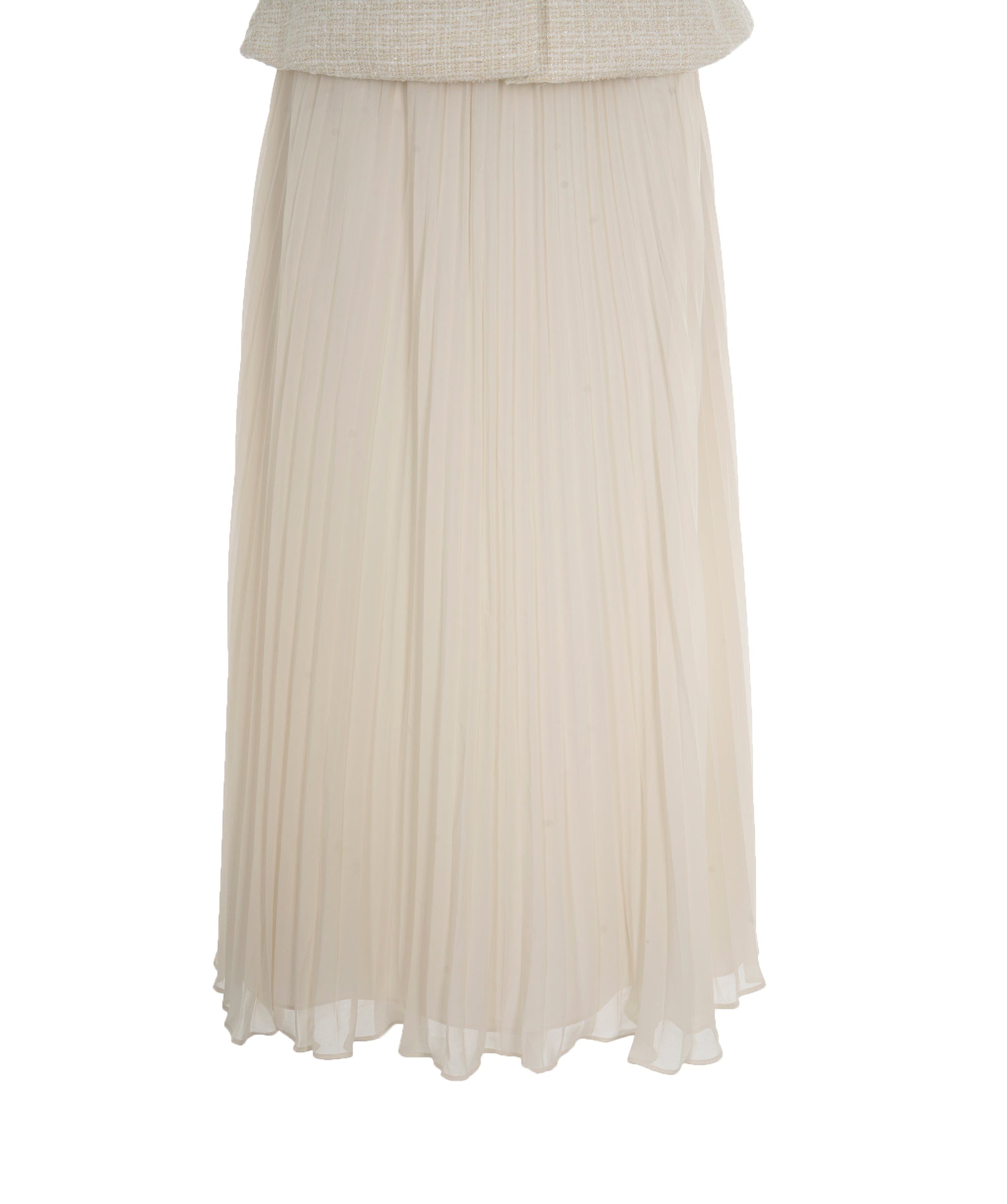 Self-Portrait Self-Portrait Cream Boucle & Chiffon Belted Midi Dress ALC2306