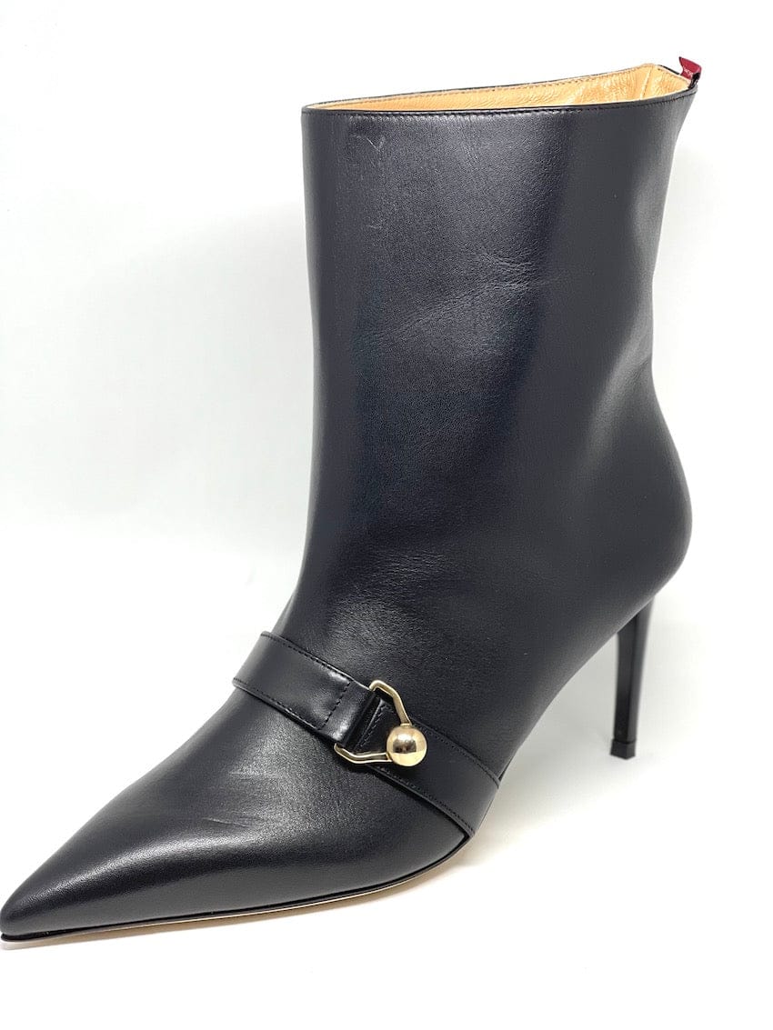 SIMONE CASTELLETTI PAOLINA POINTED-TOE BLACK MID-CALF BOOTS