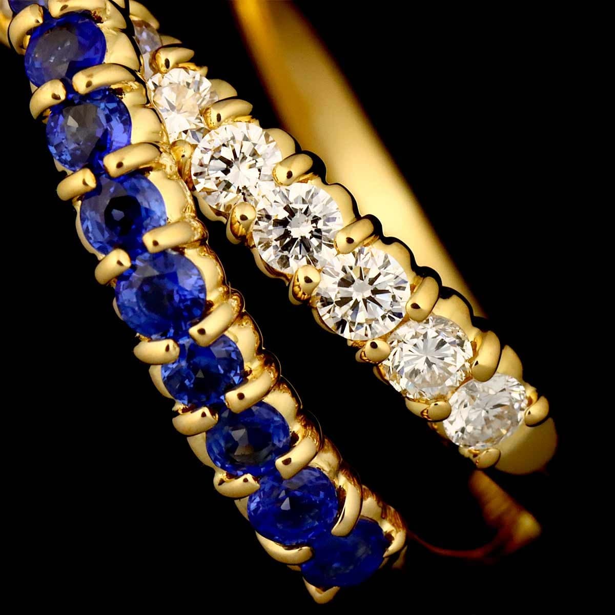 SUWA SUWA Sapphire 0.77ct Diamond 0.48ct Ring 18K YG 750 Size6(US) 90305560