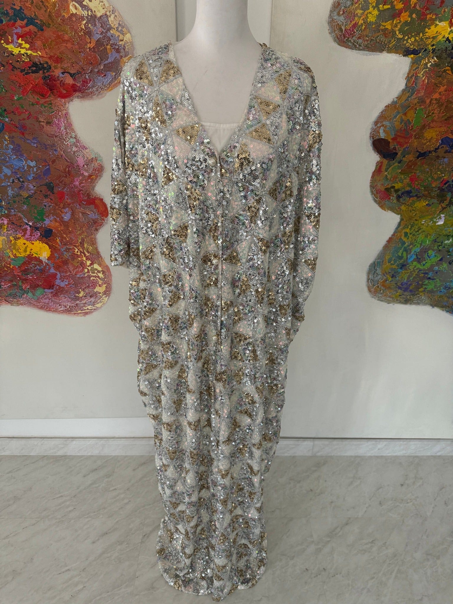 Gold Sequin Slip Dress