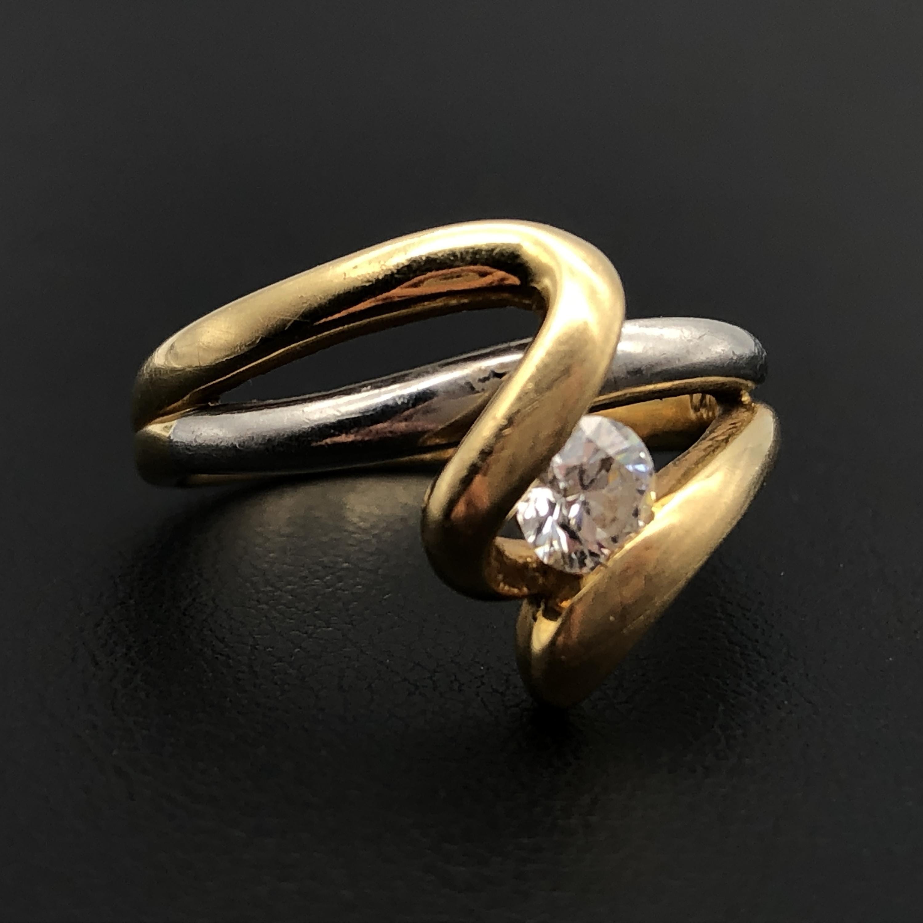 Tasaki Tasaki 1P Diamond Ring, D(0.47ct), K18YG/PT900, 6.7g, US Size 8.5 C366233