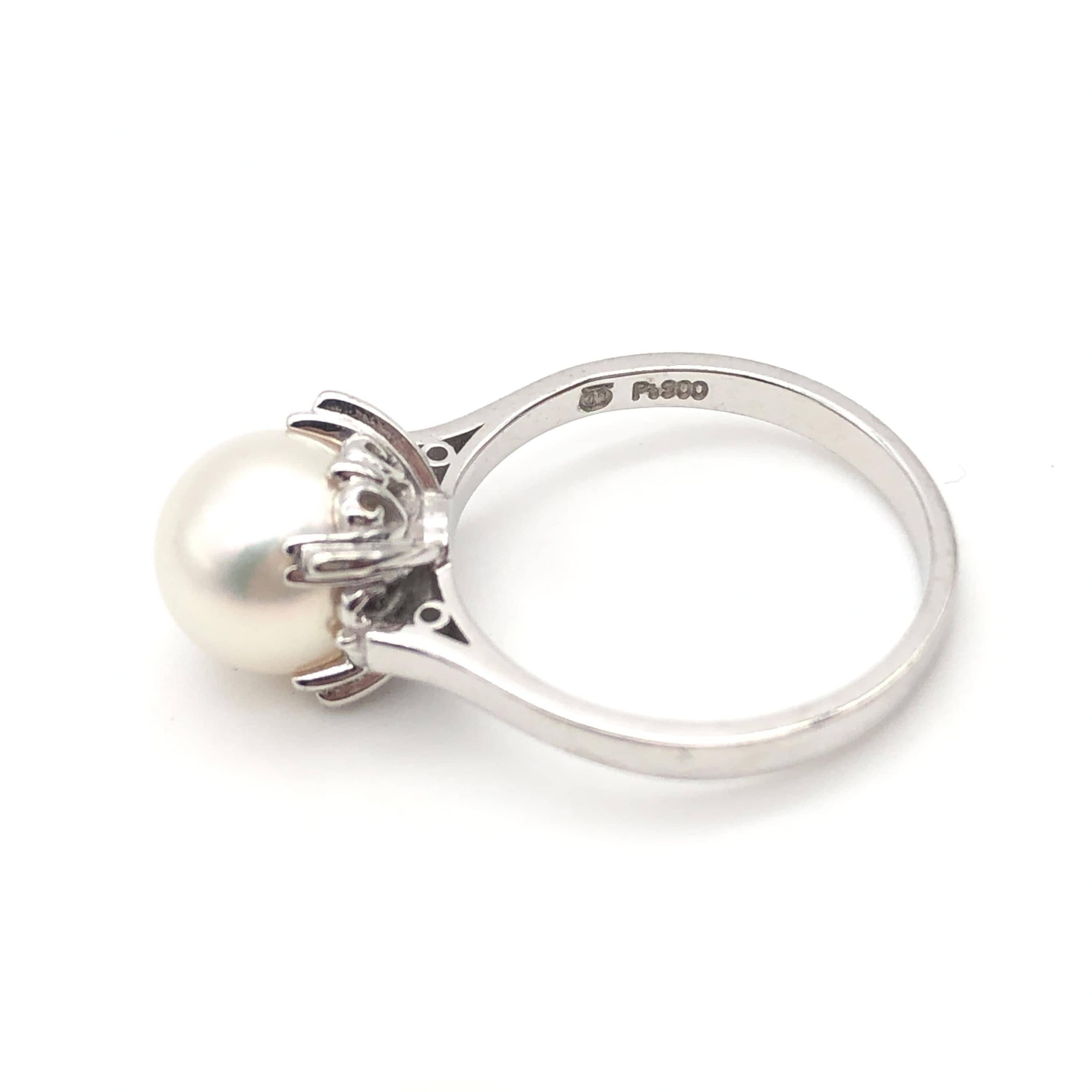 Tasaki Tasaki 1P Pearl Ring, P(Aprox 8.0mm), PT900, 4.8g, US Size 5.5 ALC3272