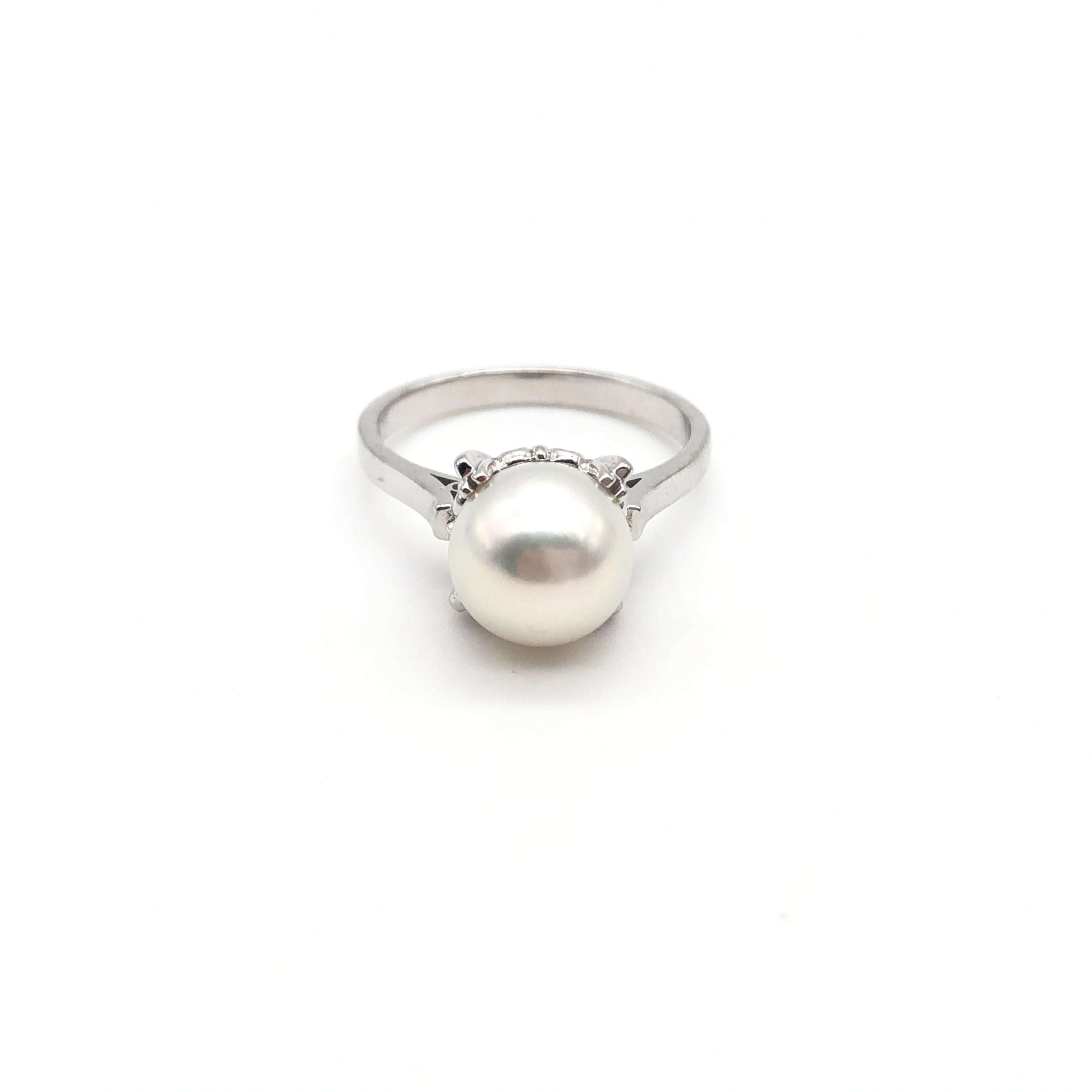 Tasaki Tasaki 1P Pearl Ring, P(Aprox 8.0mm), PT900, 4.8g, US Size 5.5 ALC3272