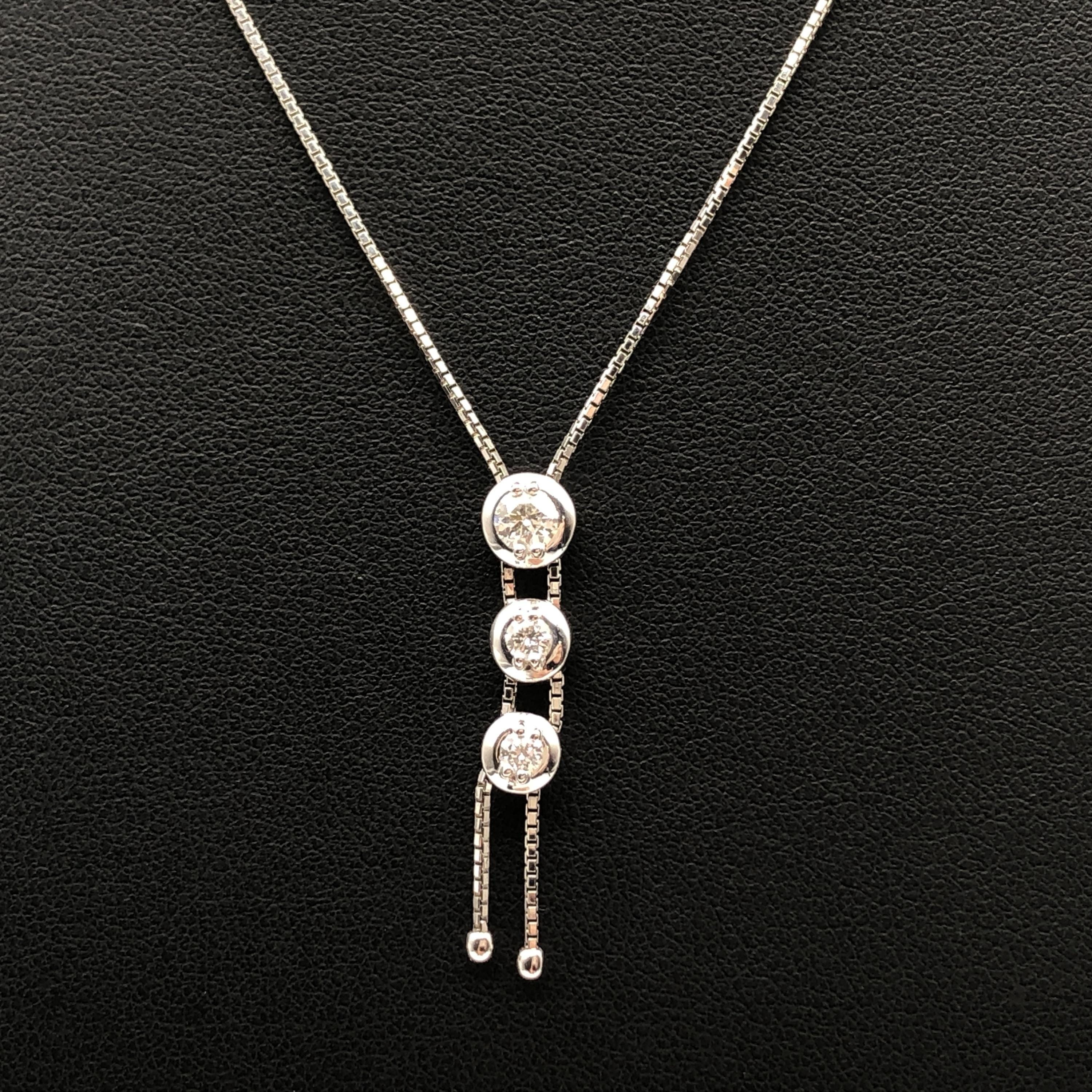 Tasaki Tasaki 3P Diamond Necklace, D(0.38ct), K18WG, 6.1g, 17inch C366254