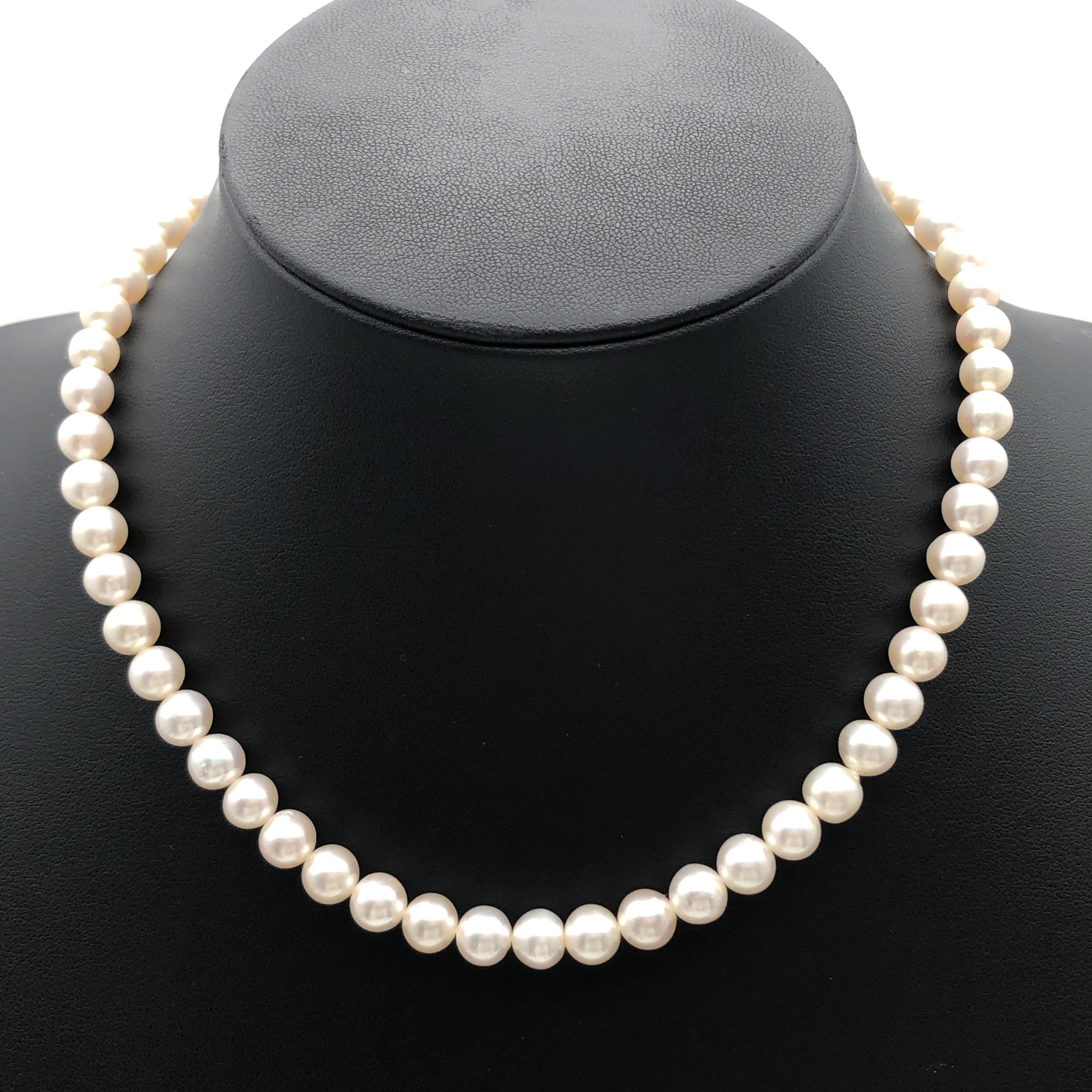 Tasaki Tasaki Akoya Pearl String Necklace, SV, 32.4g, 15inch, Warranty Included C355794