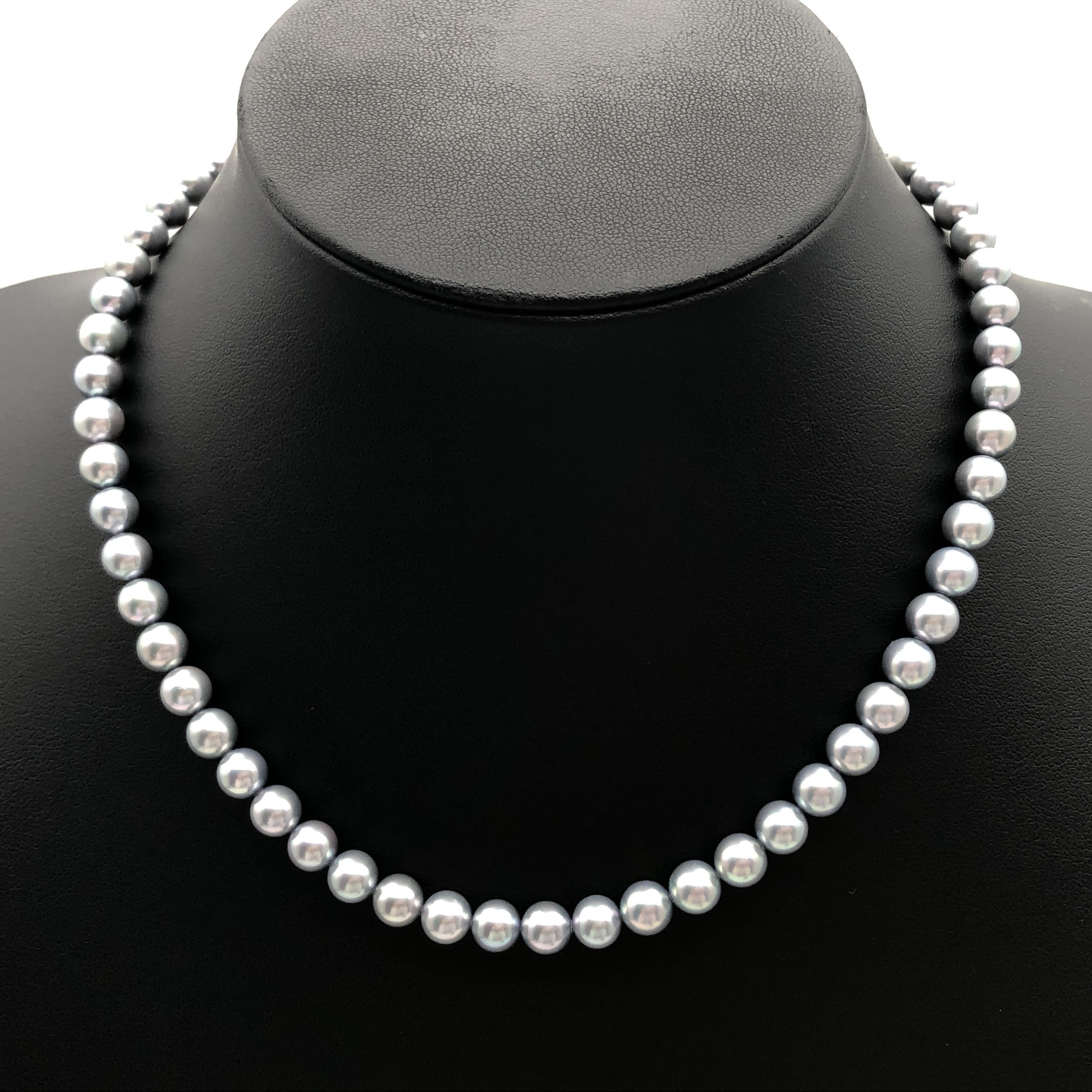 Tasaki Tasaki Blue Pearl String Necklace, SV, 29.8g, 16inch C355804