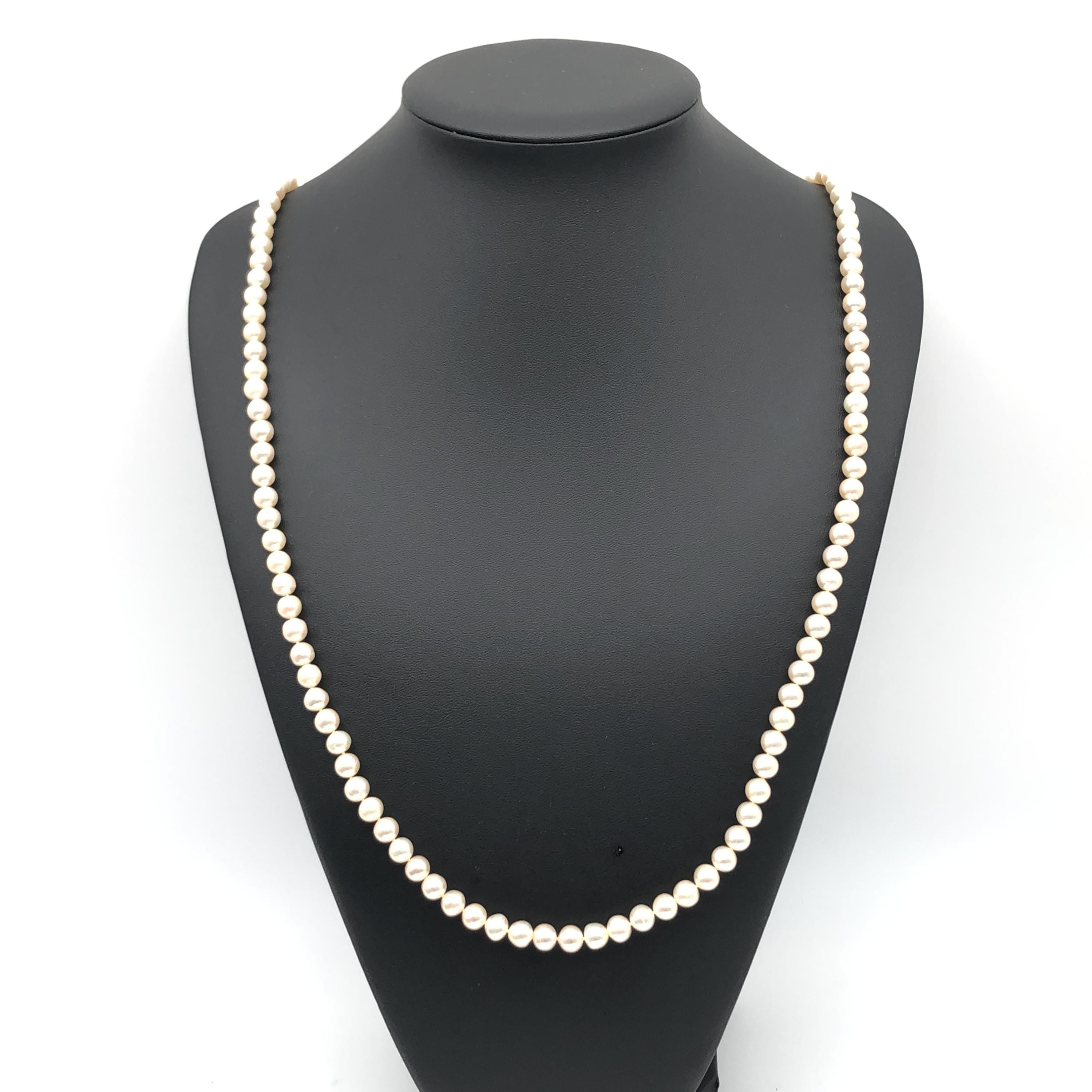 Tasaki Tasaki Pearl Strand Necklace, Silver, 62g, 32inch C297457