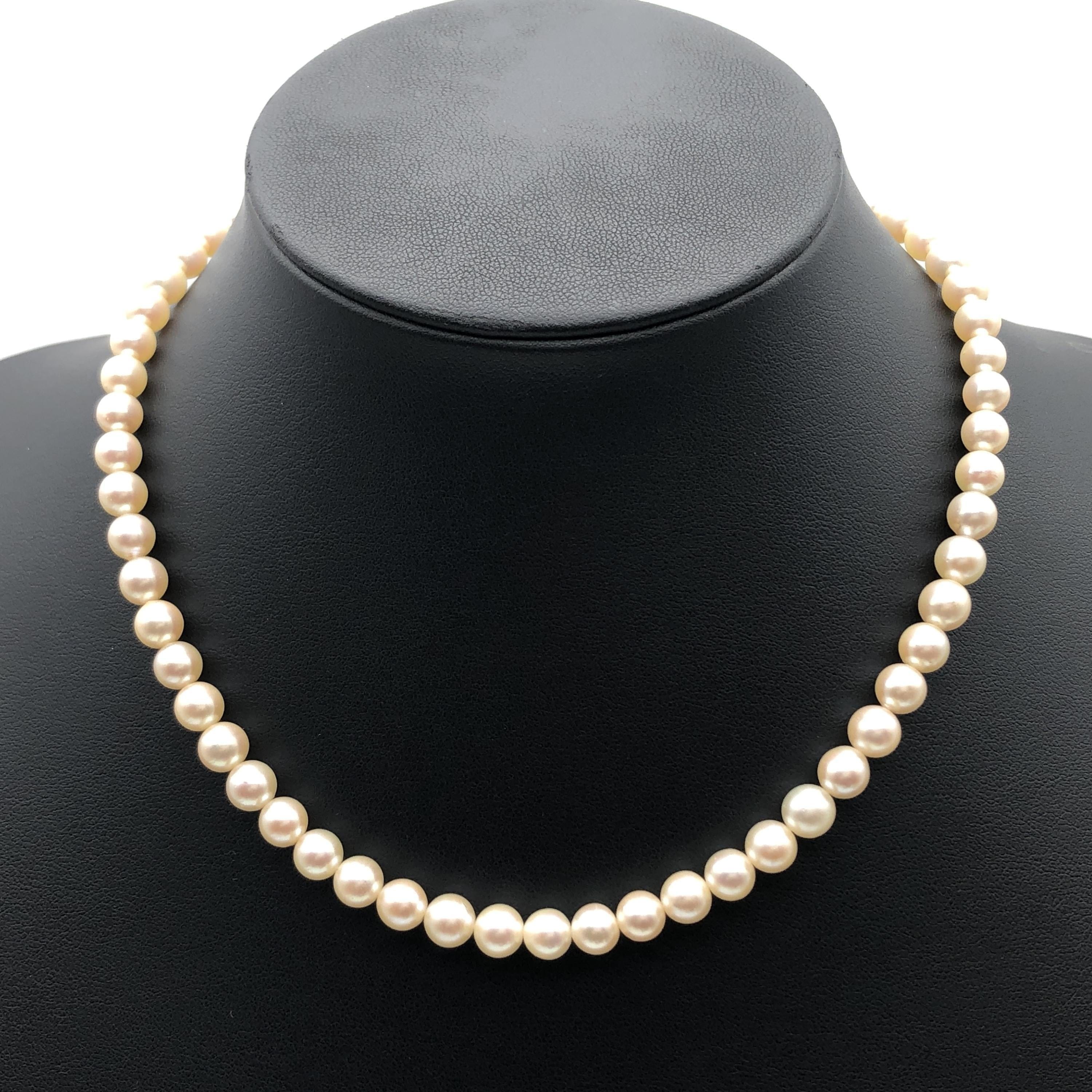 Tasaki Tasaki Pearl String Necklace, P(6.5~7.0mm), K14PG, 27.4g, 16inch, Box Included C355503