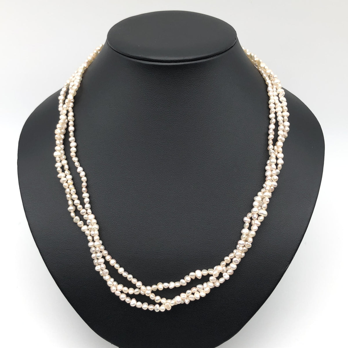 Tasaki Tasaki Triple Strand Pearl Necklace, Silver, 31.5g, 21inch C395050