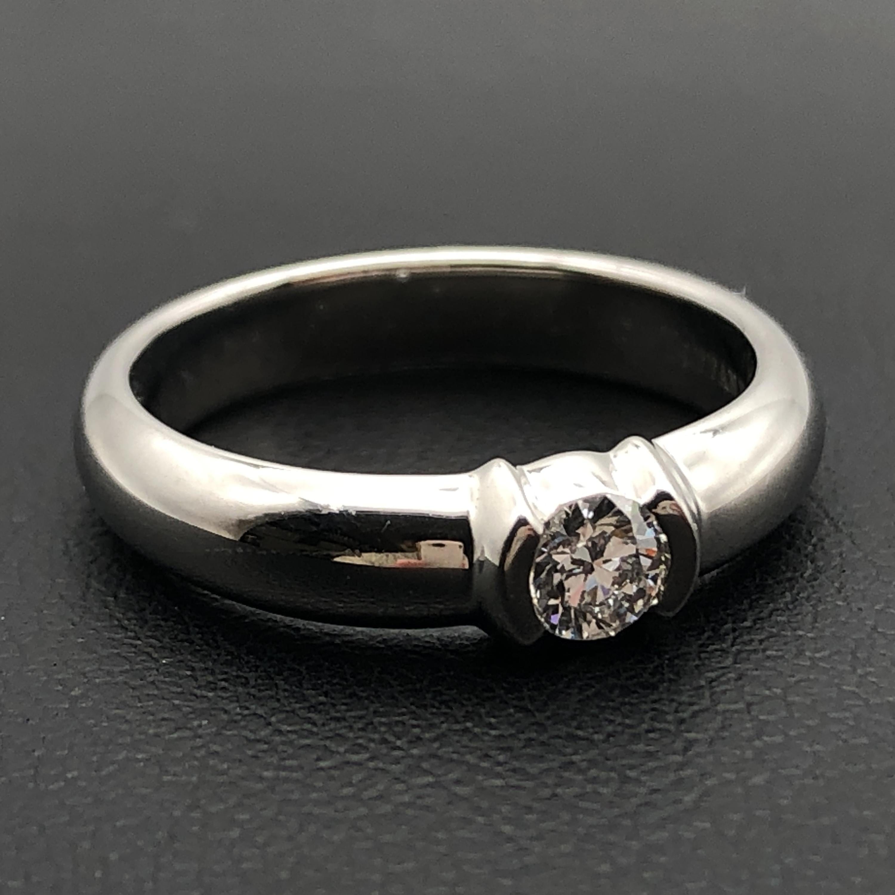 Tiffany & Co. Tiffany & Co. Dots 1P Diamond Ring, D(0.22ct), PT950, 7.3g, US Size 6, Box Included C355007