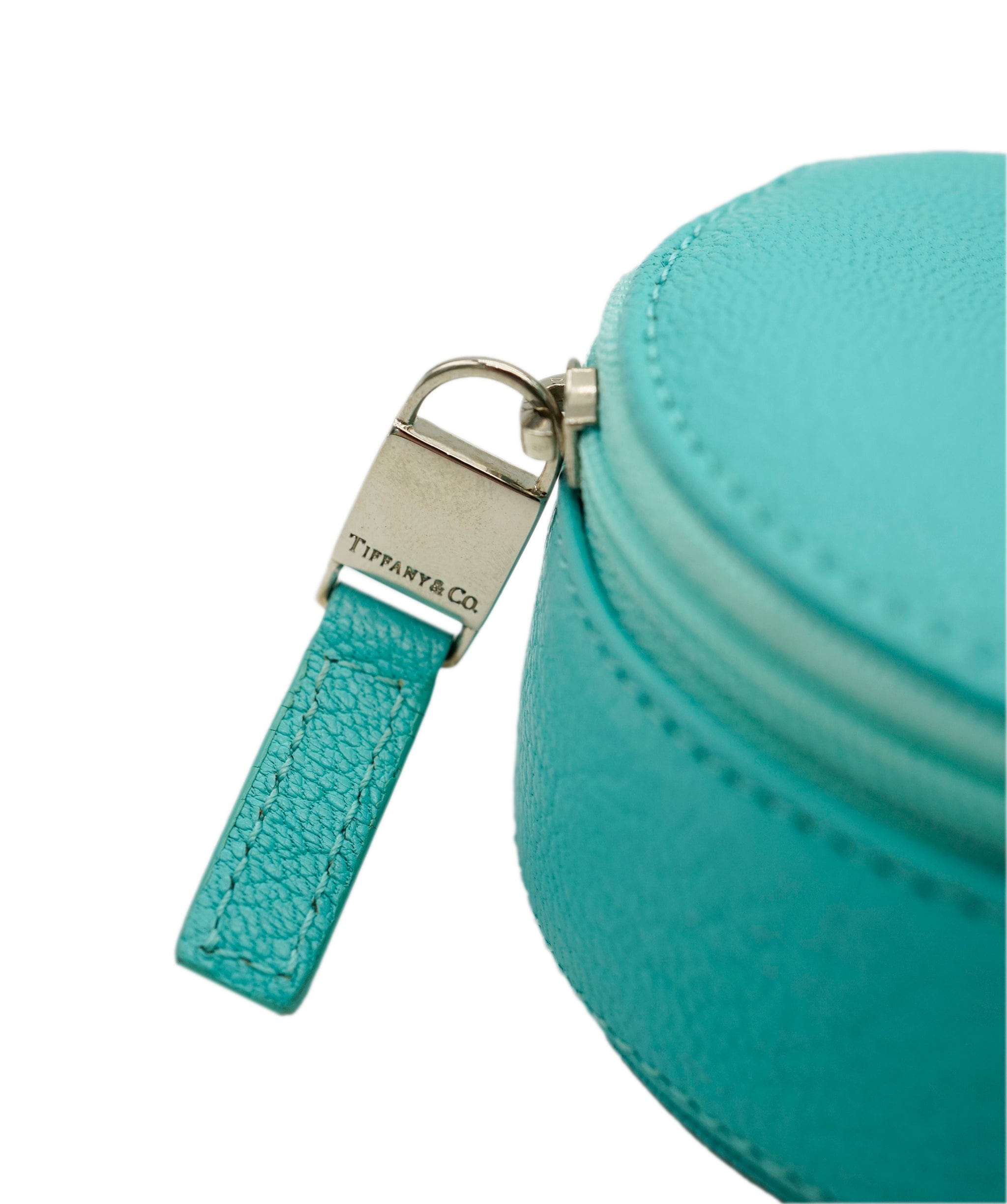 Tiffany & Co. TIFFANY&Co. Jewelry Case Jewelry Box Leather Blue Silver Auth yk14252 DBXS1697