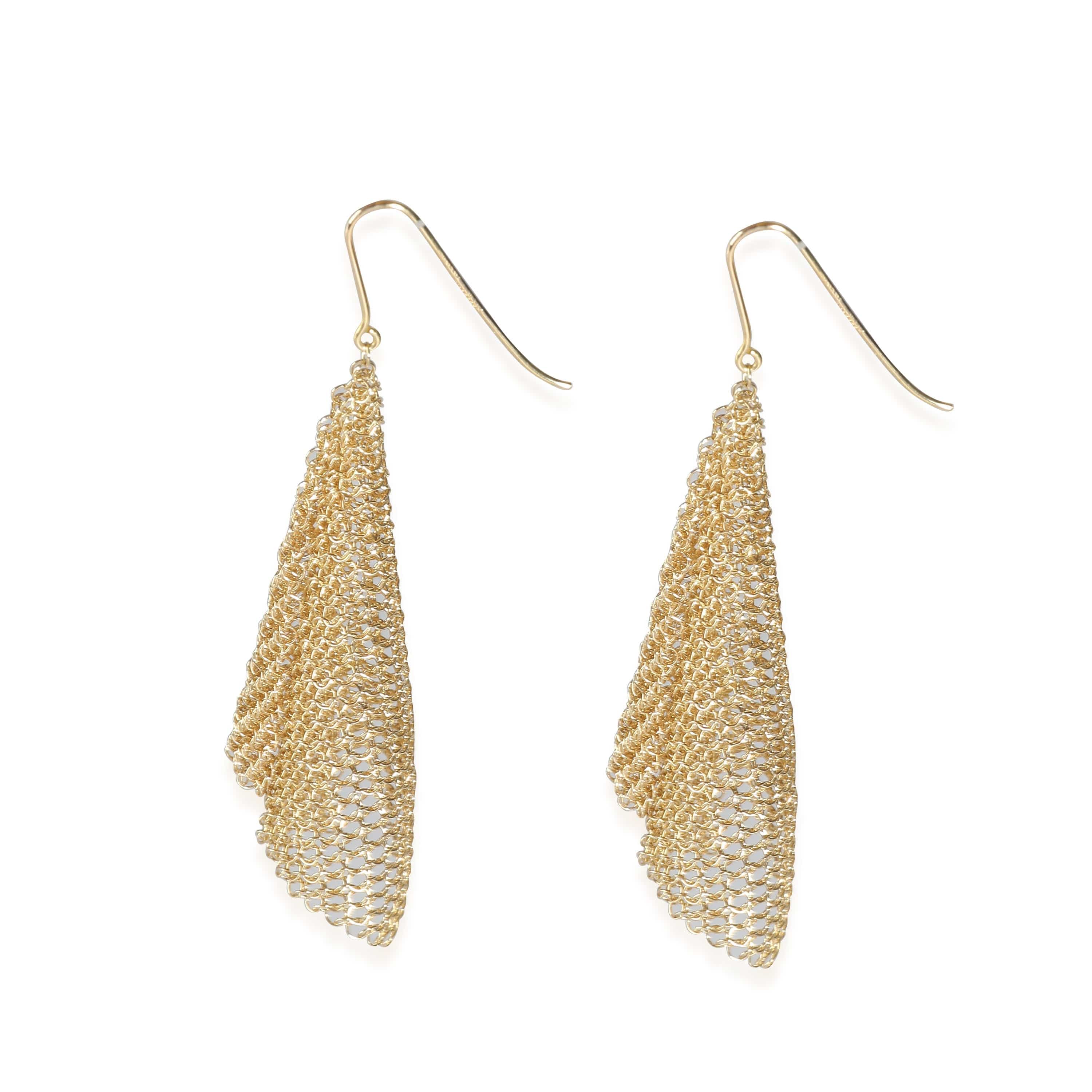 Tiffany & Co. Elsa Peretti Mesh Scarf Earrings Small Model  (Yellow Gold)