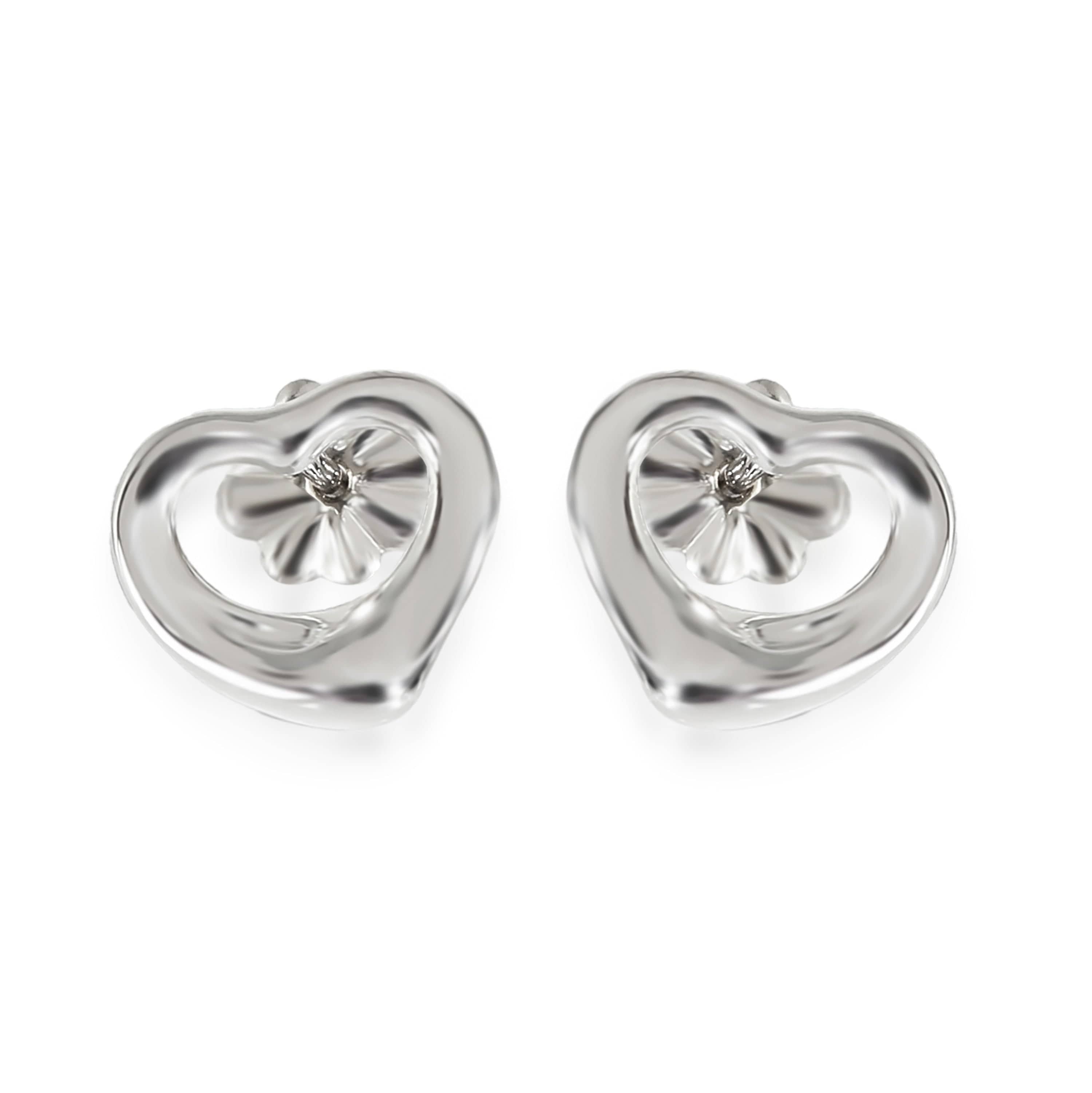 Tiffany & Co. Tiffany & Co Elsa Peretti Open Heart Stud Earring in Sterling Silver